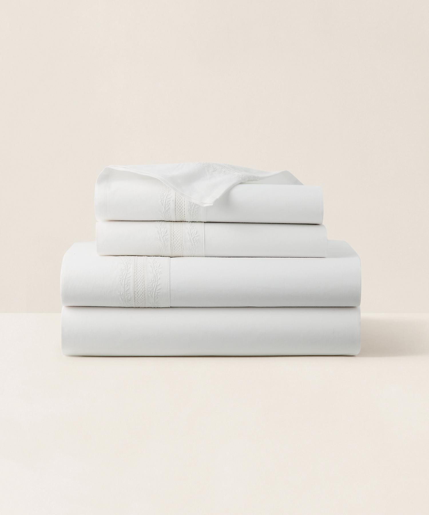 ラルフ ローレン ホーム RALPH LAUREN HOME MIRIAH フラットシーツ/シングルサイズ (100ホワイト) 100ホワイト