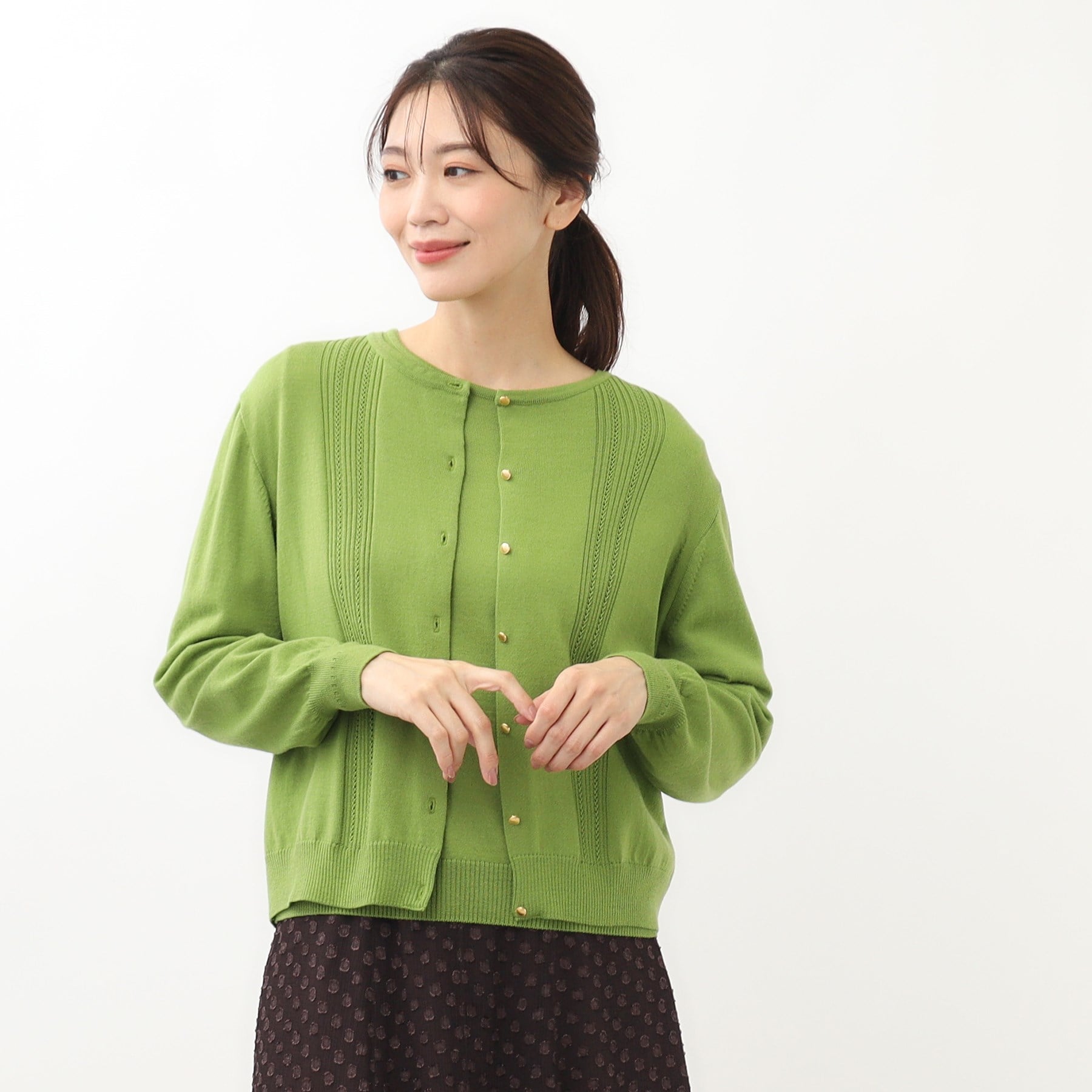 リフレクト Reflect 【セットアップ可】ソフトタッチカーディガン (グリーン(025)) グリーン(025)