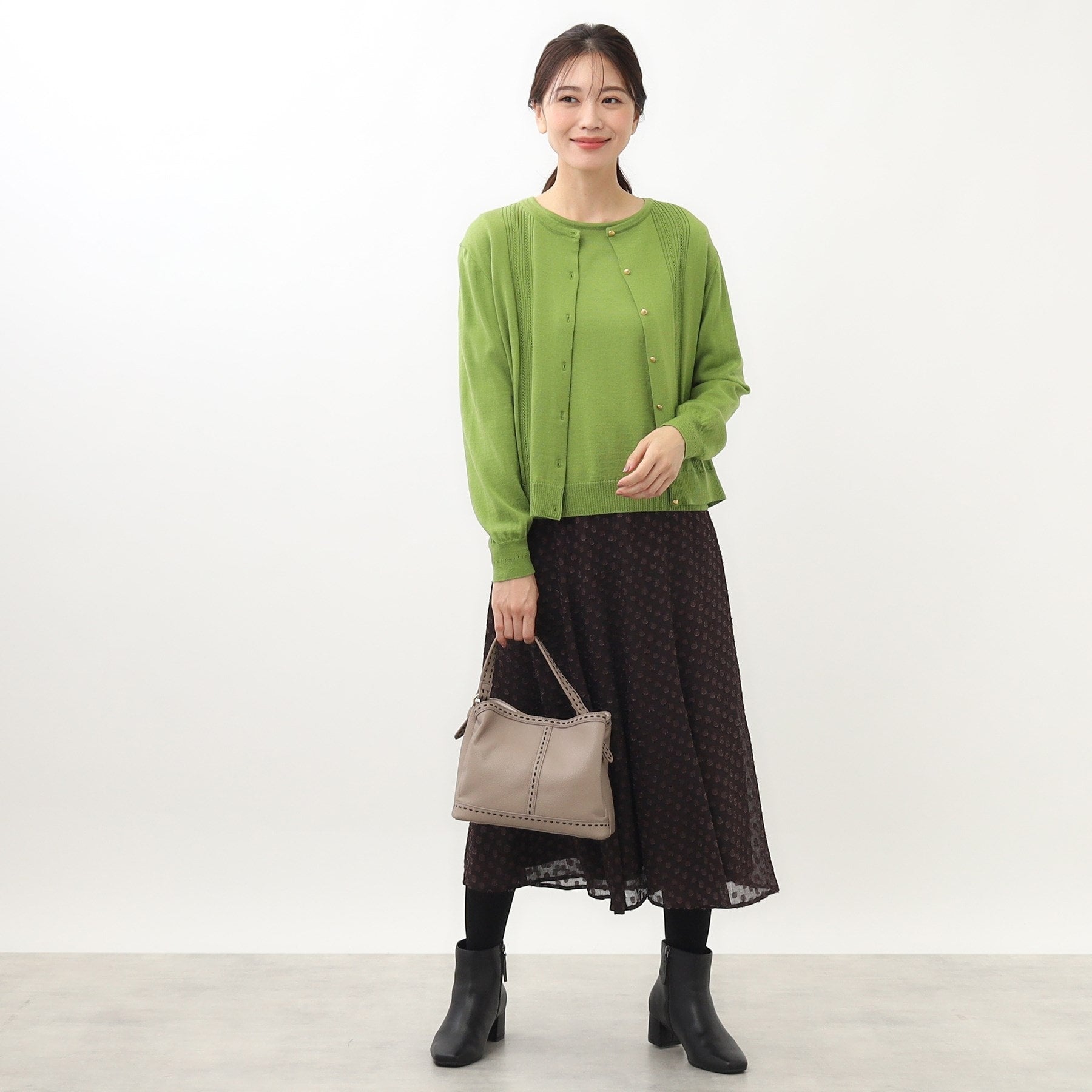 リフレクト Reflect 【セットアップ可】ソフトタッチカーディガン (グリーン(025)) グリーン(025)