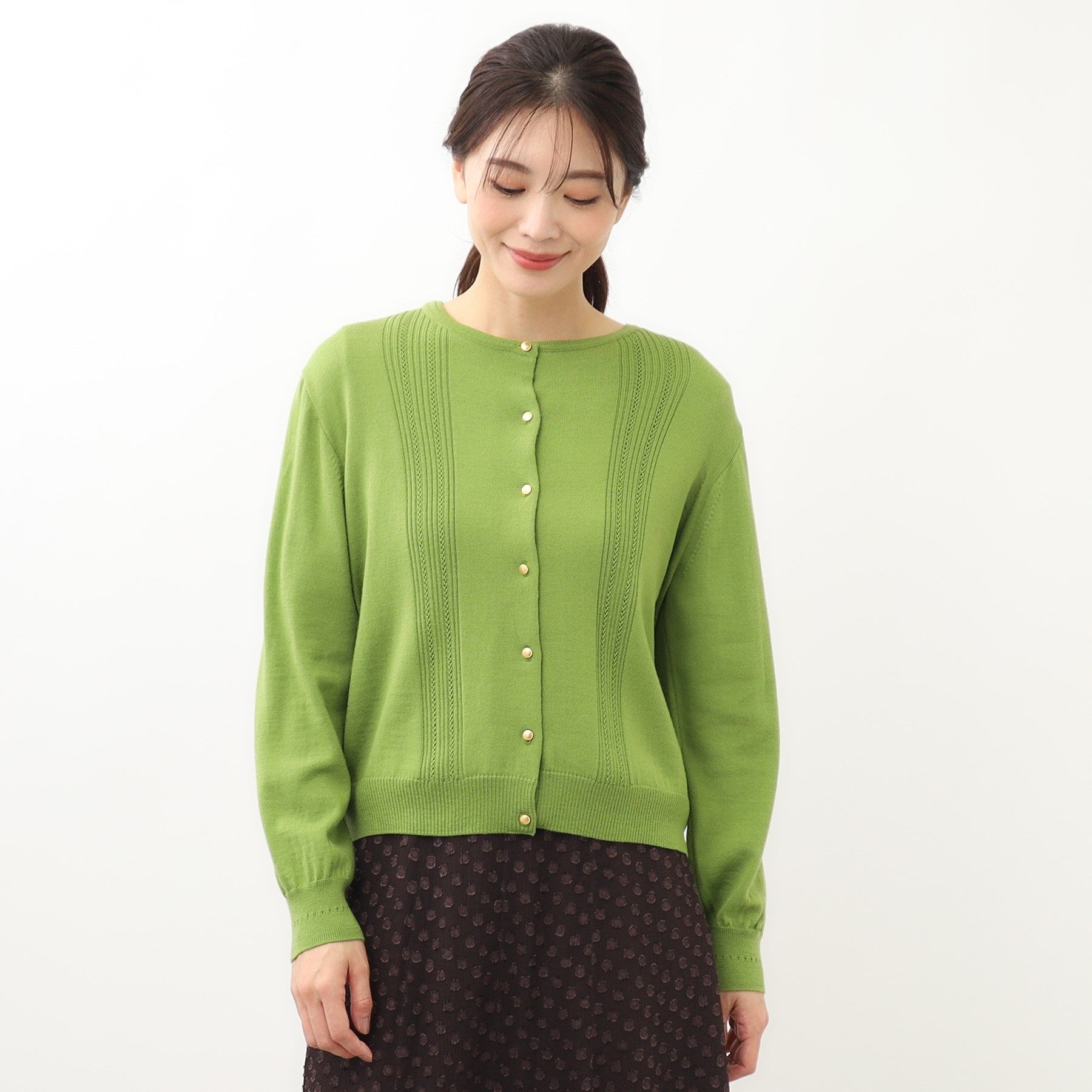 リフレクト Reflect 【セットアップ可】ソフトタッチカーディガン (グリーン(025)) グリーン(025)