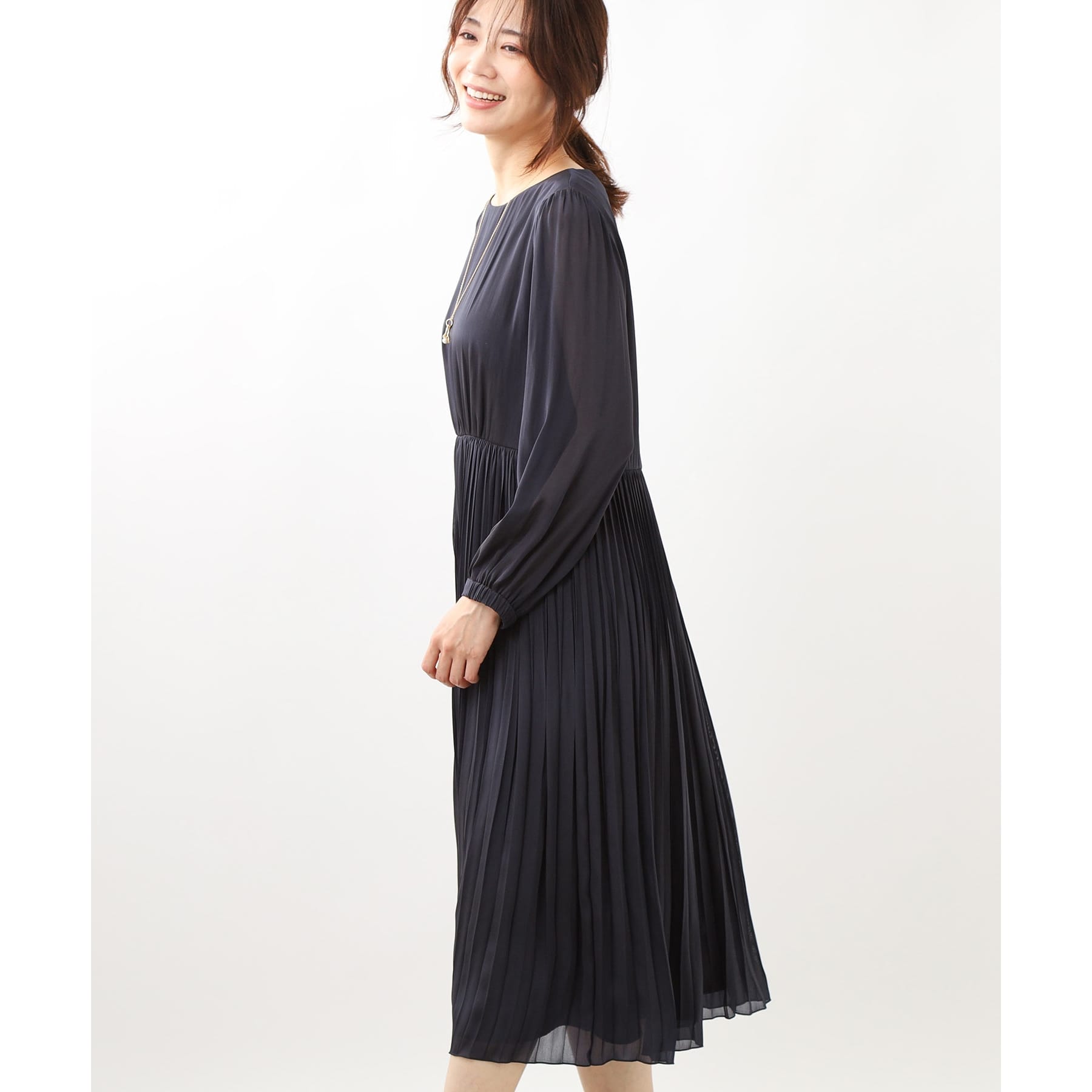 リフレクト Reflect 【手洗い可】フィットアンドフレアワンピース (ネイビー(094)) ネイビー(094)