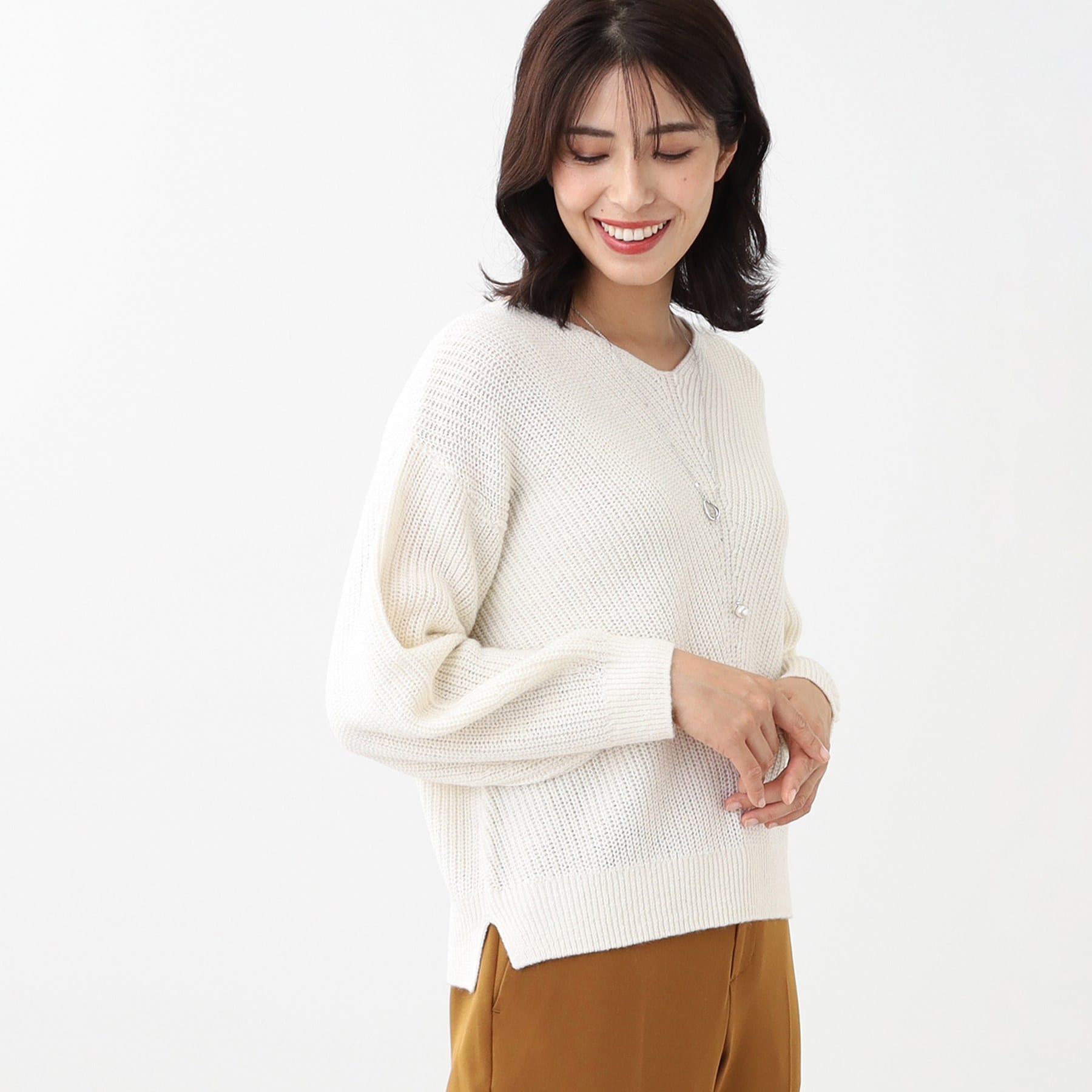 リフレクト Reflect 【洗える】ミックスカラーニット (オフホワイト(003)) オフホワイト(003)