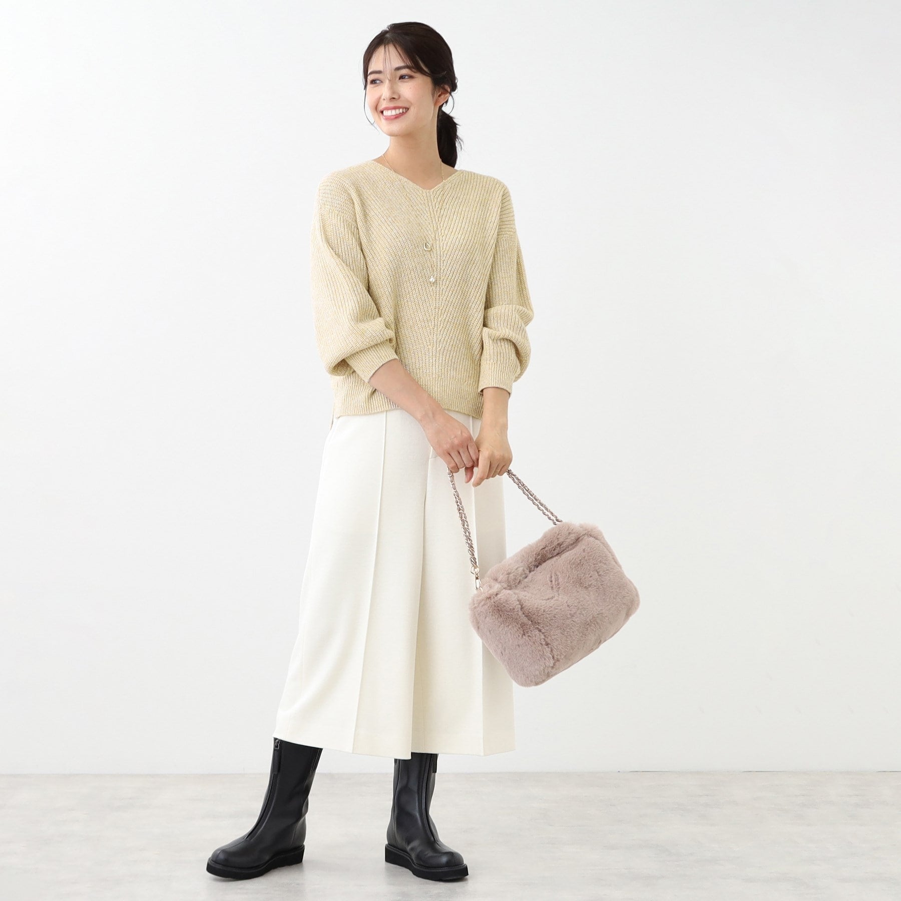 リフレクト Reflect 【洗える】ミックスカラーニット (オフホワイト(003)) オフホワイト(003)