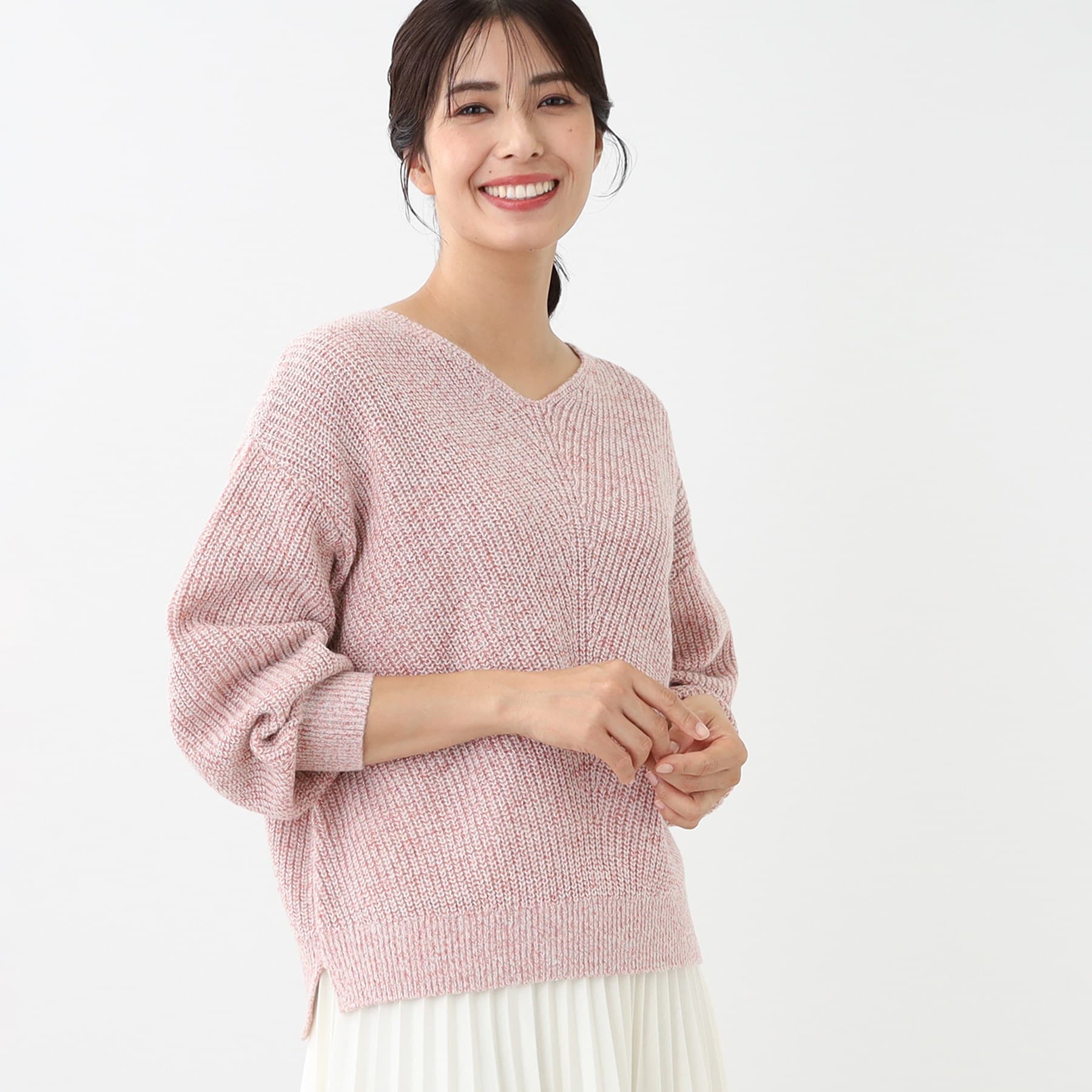 リフレクト Reflect 【洗える】ミックスカラーニット (レッド(062)) レッド(062)