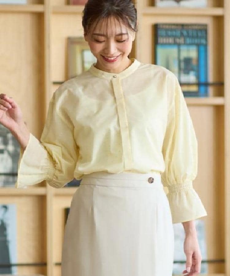 リフレクト Reflect 【接触冷感/洗える】キャンディースリーブブラウス (イエロー(331)) イエロー(331)