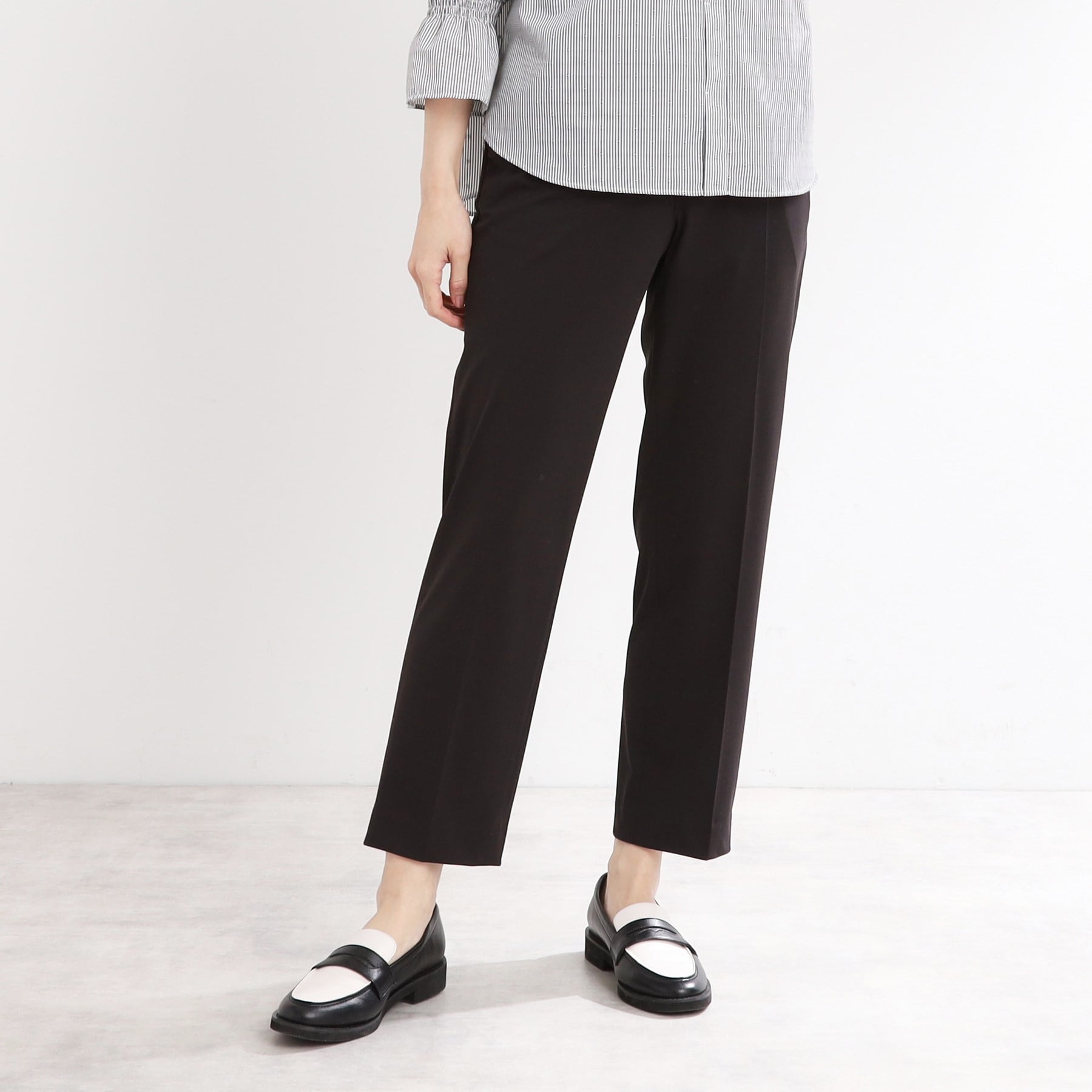 リフレクト Reflect 【手洗い可/すっきりシルエット】テーパードパンツ (ブラック(019)) ブラック(019)