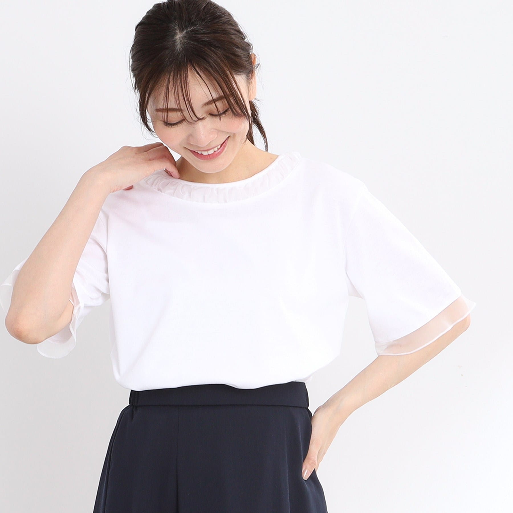 リフレクト Reflect 【接触冷感/洗える】キレイめジャージプルオーバー (ネイビー(094)) ネイビー(094)