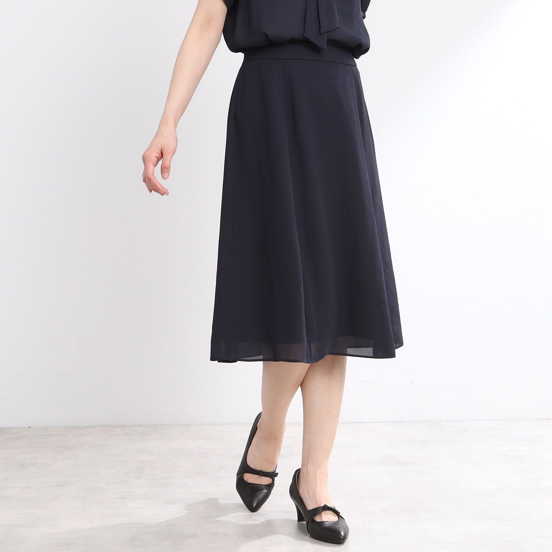 リフレクト Reflect 【マシンウォッシュ可/セットアップ可】Aラインスカート (ネイビー(094)) ネイビー(094)