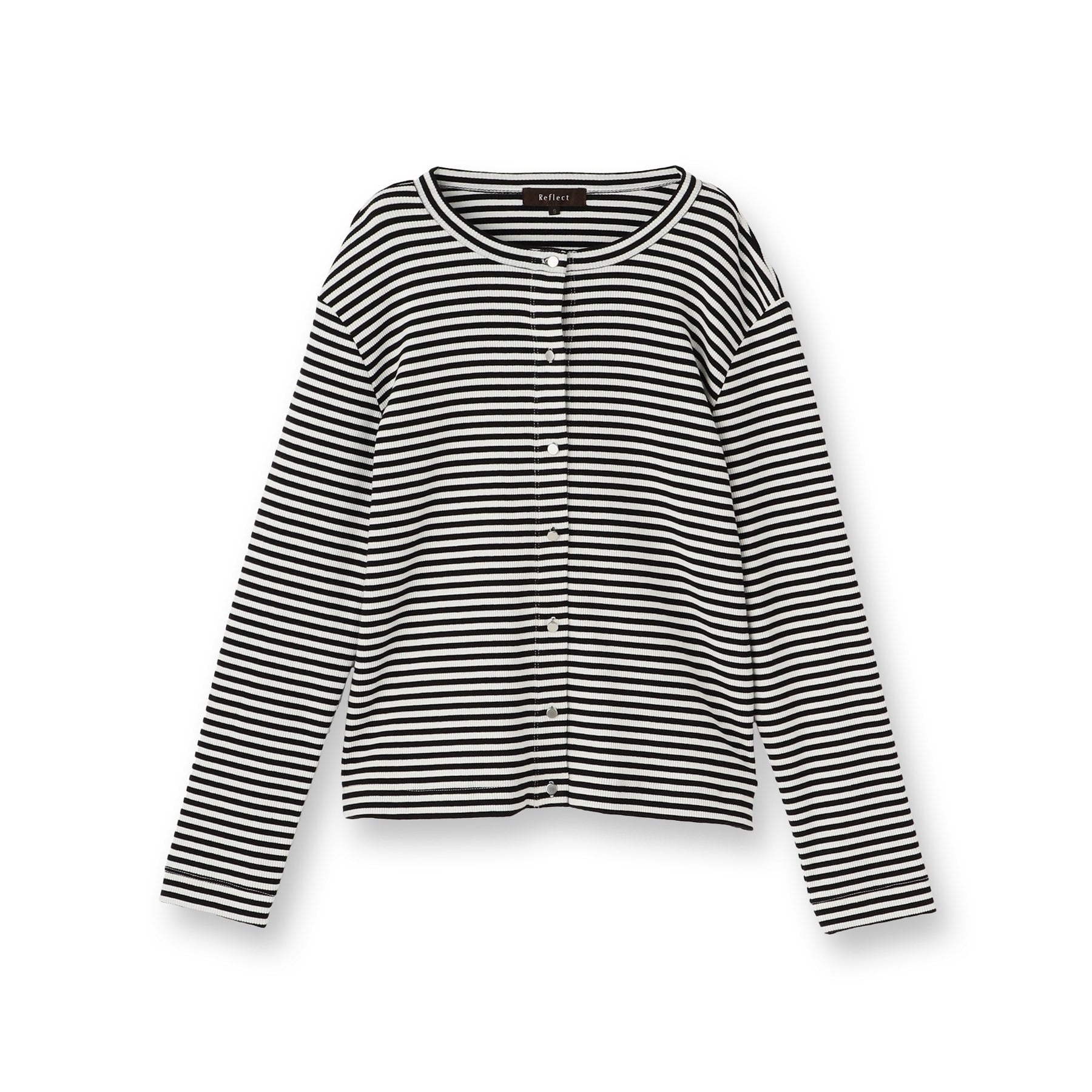 リフレクト Reflect 【E-QUALITY/手洗い可/一枚着でも◎】ドット風ボタンカーディガン (ブラック(319)) ブラック(319)