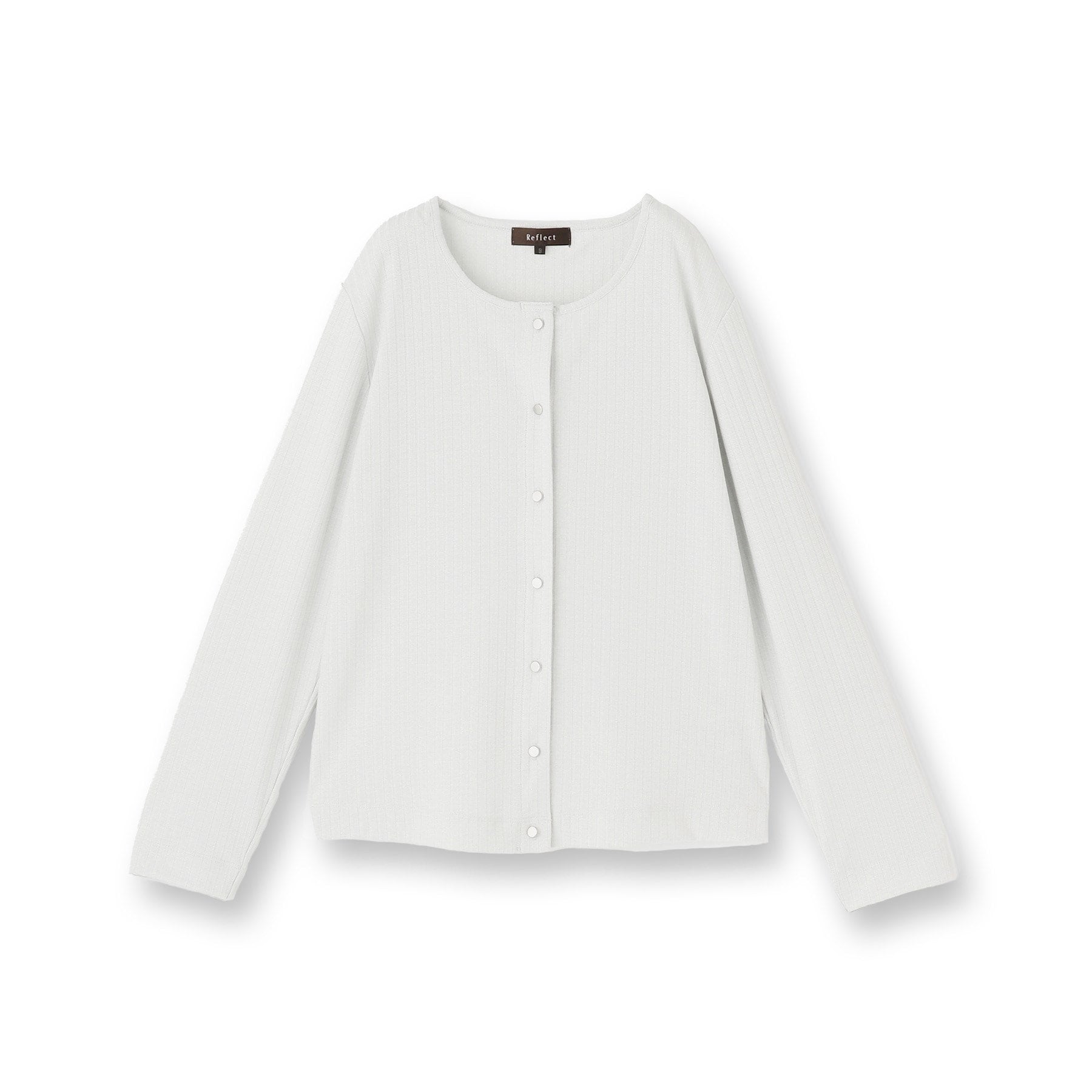 リフレクト Reflect 【E-QUALITY/手洗い可/一枚着でも◎】ラメ入りドット風ボタンカーディガン (ライトグレー(010)) ライトグレー(010)