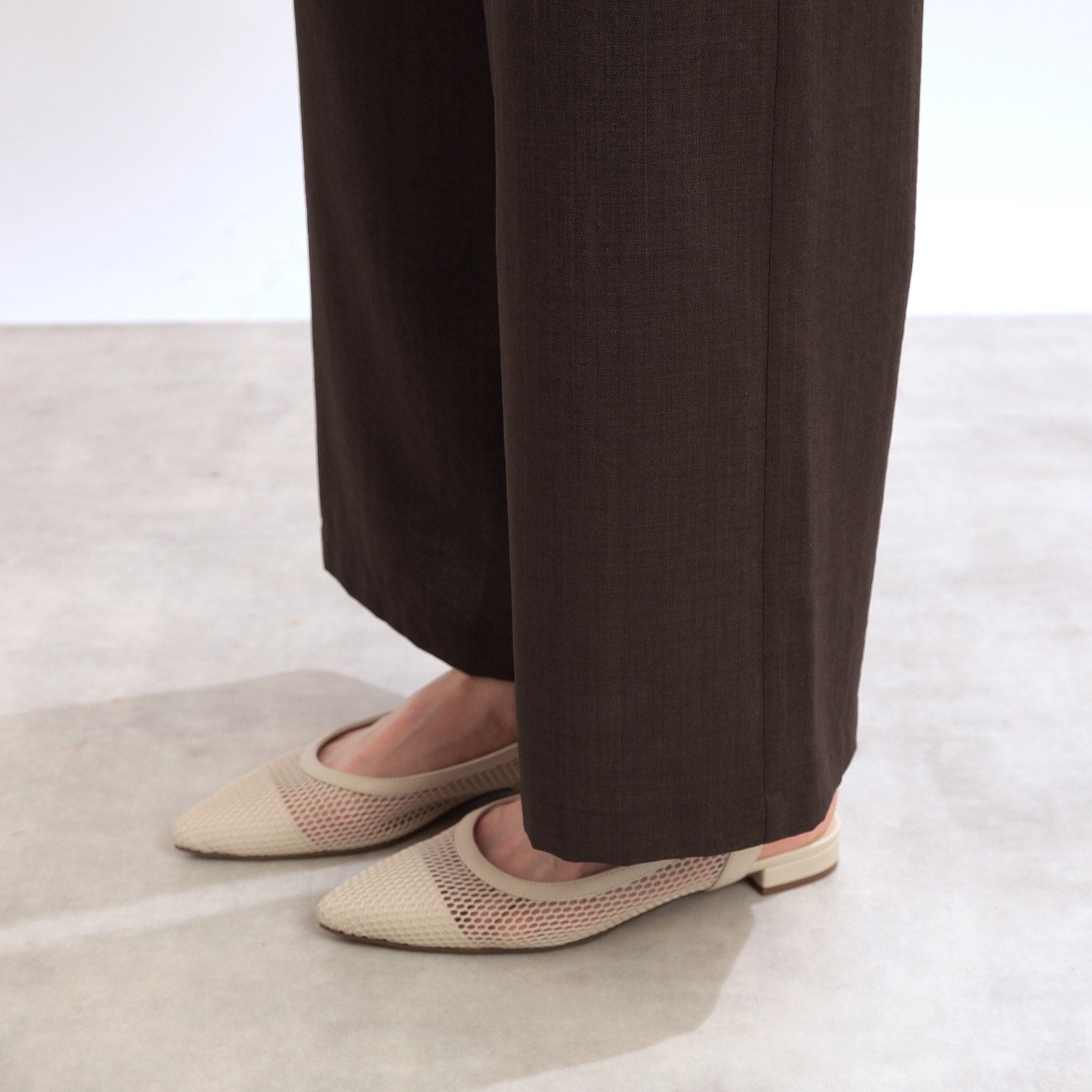 リフレクト Reflect 【E-QUALITY/ウエスト総ゴム/脚長効果◎】ドライタッチワイドパンツ (ブラウン(044)) ブラウン(044)