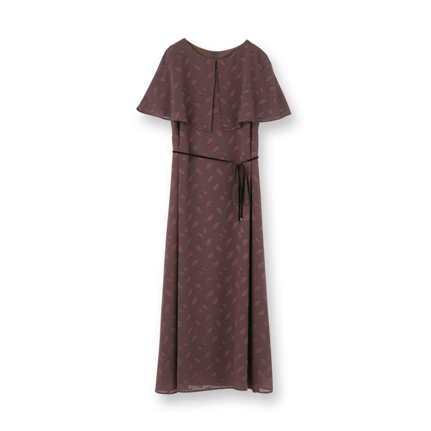 リフレクト Reflect 【撥水/二の腕カバー/付属リボン付き】ケープデザインノースリーブワンピース (ブラウン(443)) ブラウン(443)