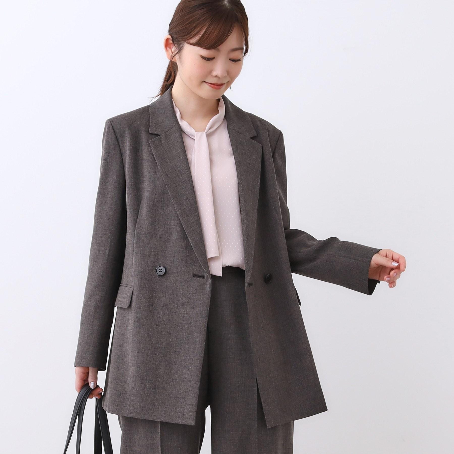 リフレクト Reflect 【単品羽織OK◎/セットアップ可】リラクシーメランジジャケット (ブラウン(044)) ブラウン(044)