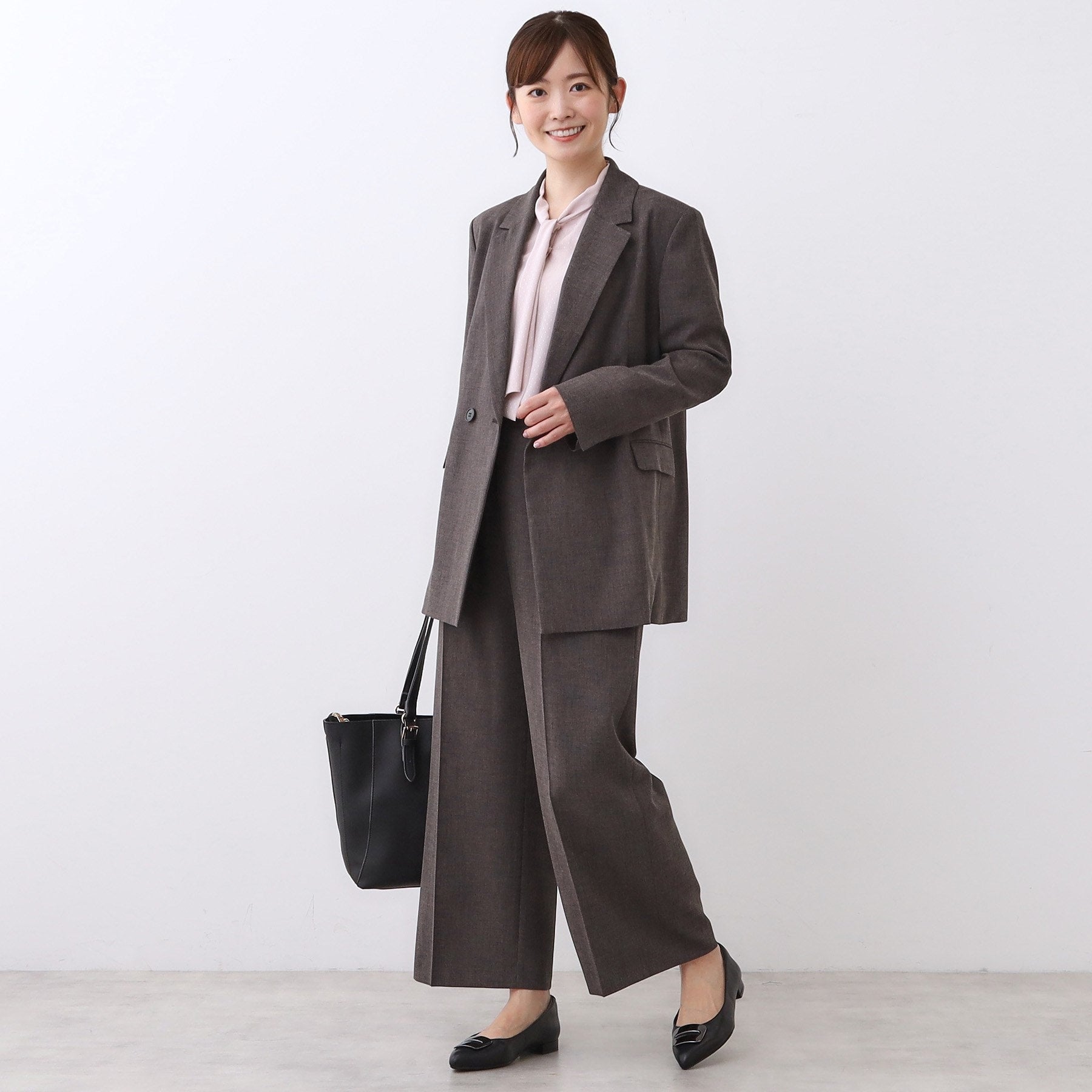 リフレクト Reflect 【単品羽織OK◎/セットアップ可】リラクシーメランジジャケット (ブラウン(044)) ブラウン(044)