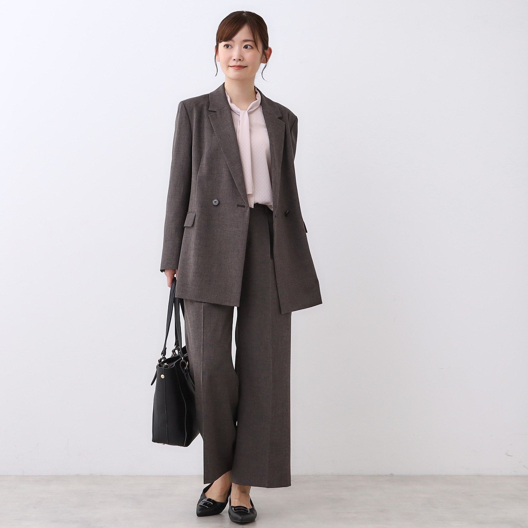 リフレクト Reflect 【単品羽織OK◎/セットアップ可】リラクシーメランジジャケット (ブラウン(044)) ブラウン(044)