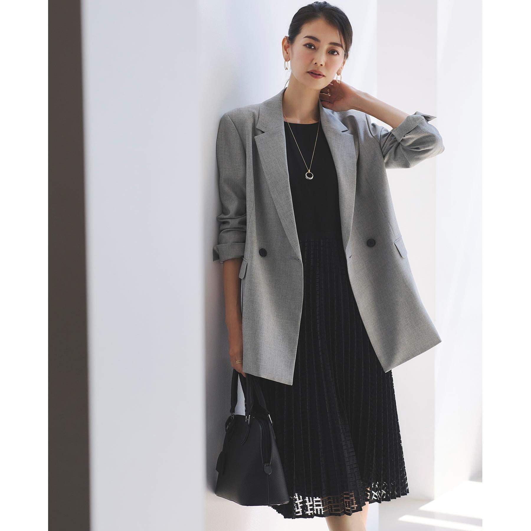 リフレクト Reflect 【単品羽織OK◎/セットアップ可】リラクシーメランジジャケット (ブラウン(044)) ブラウン(044)