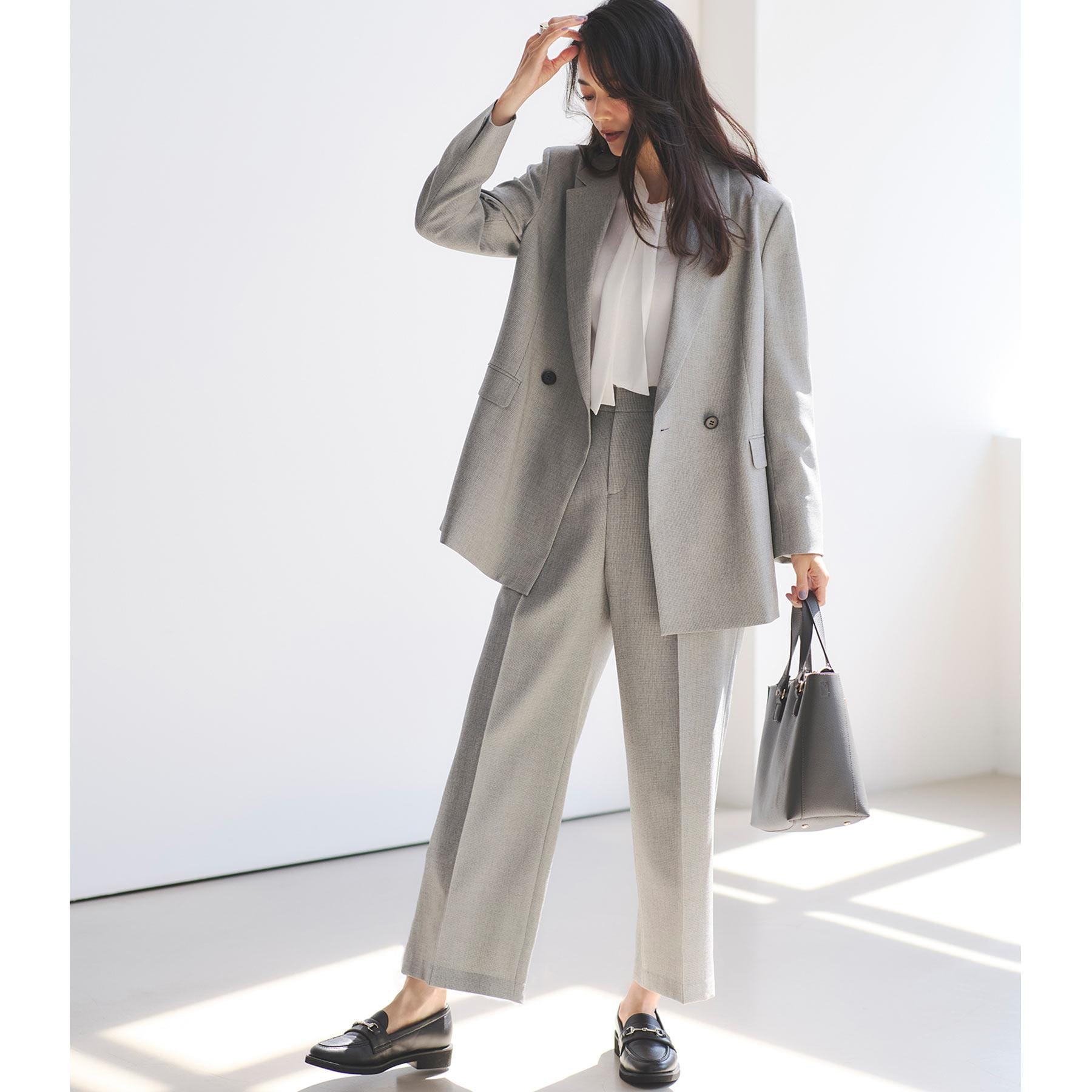 リフレクト Reflect 【単品羽織OK◎/セットアップ可】リラクシーメランジジャケット (ブラウン(044)) ブラウン(044)