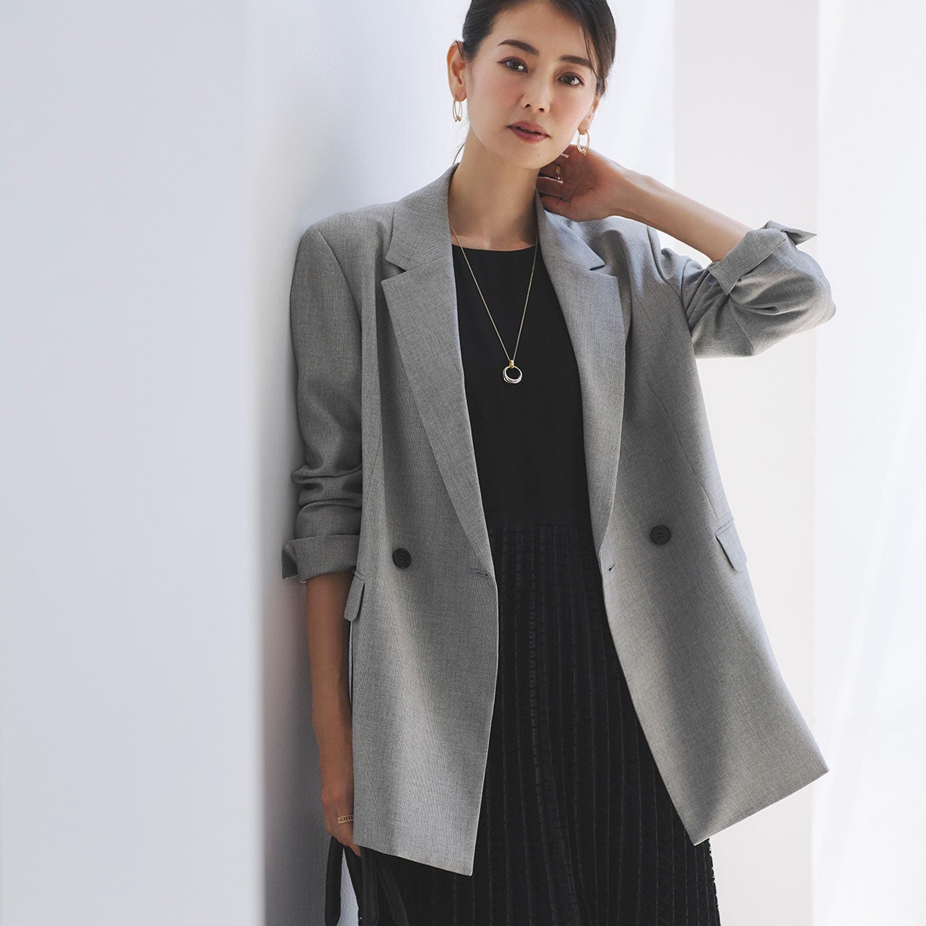 リフレクト Reflect 【単品羽織OK◎/セットアップ可】リラクシーメランジジャケット (ブラウン(044)) ブラウン(044)