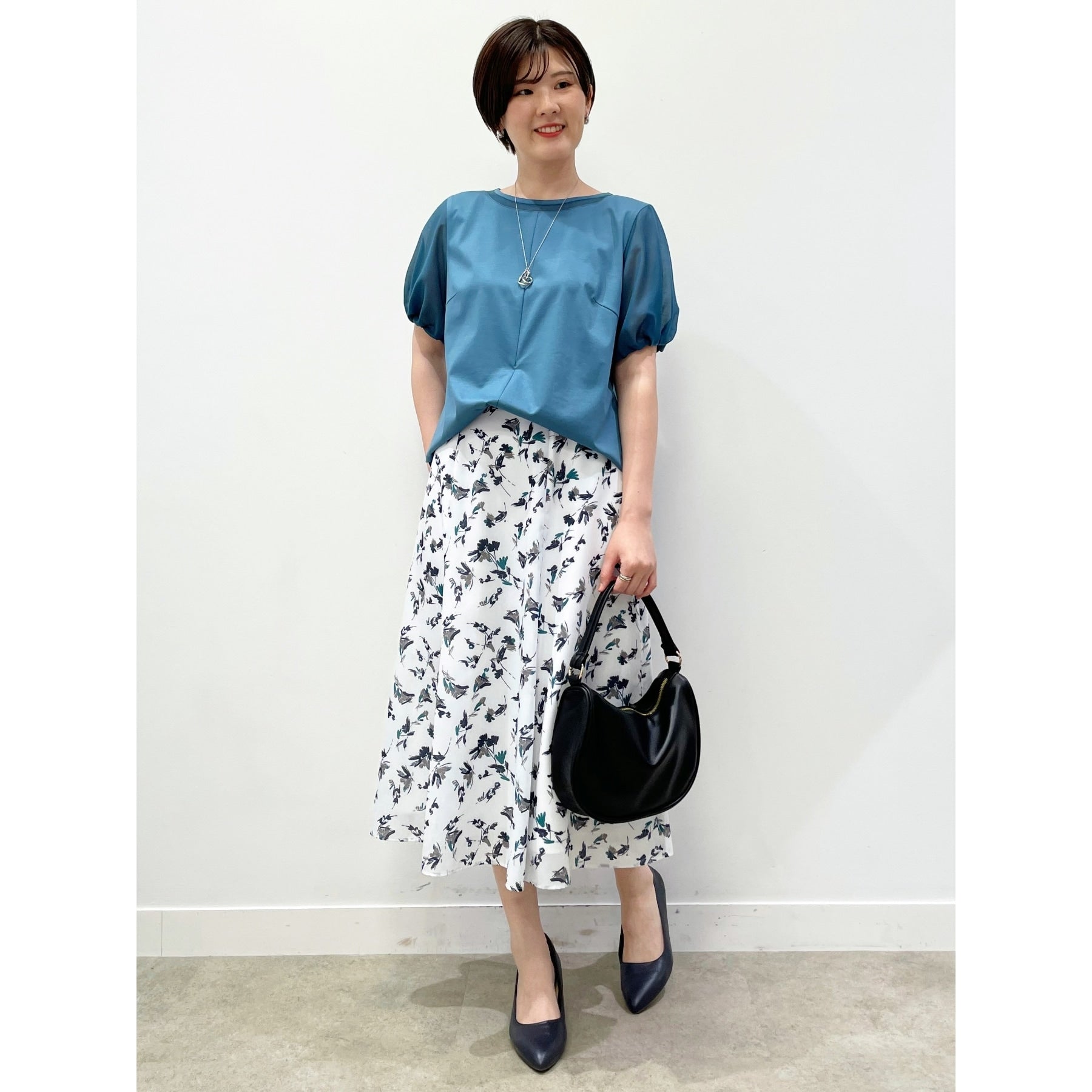 リフレクト Reflect 【マシンウォッシュ可】フラワー柄フレアスカート (オフホワイト(103)) オフホワイト(103)