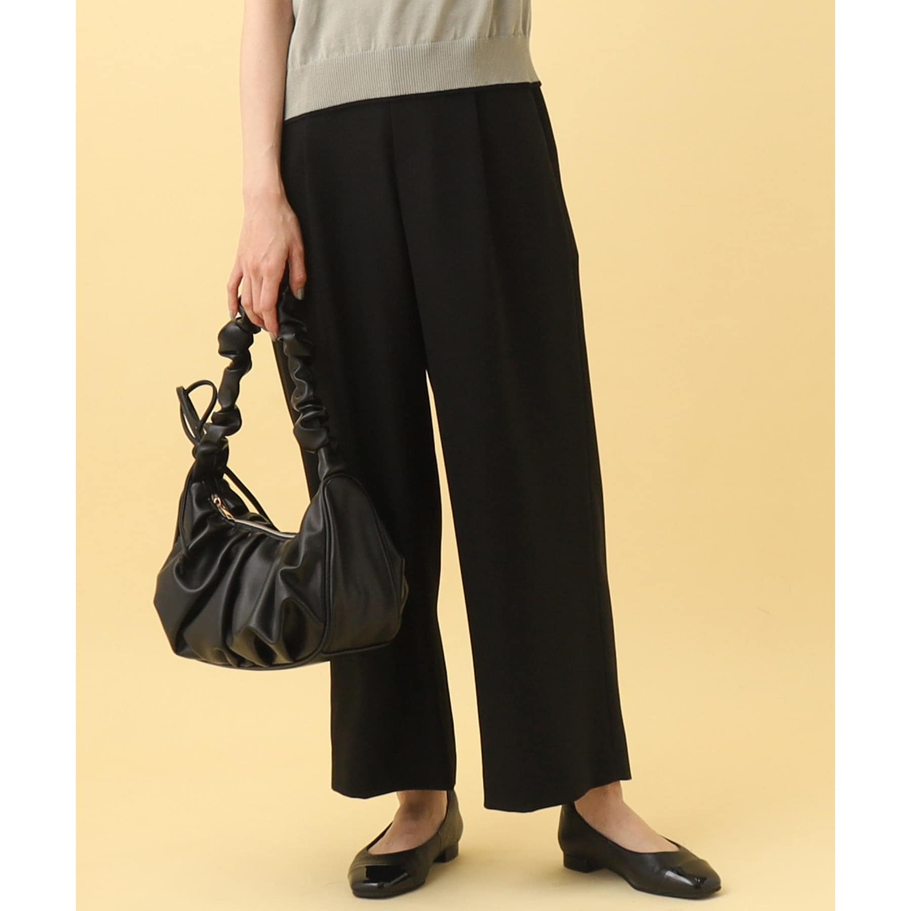 リフレクト Reflect 【接触冷感/マシンウォッシュ/セットアップ可能】ワイドシルエットパンツ (ブラック(019)) ブラック(019)