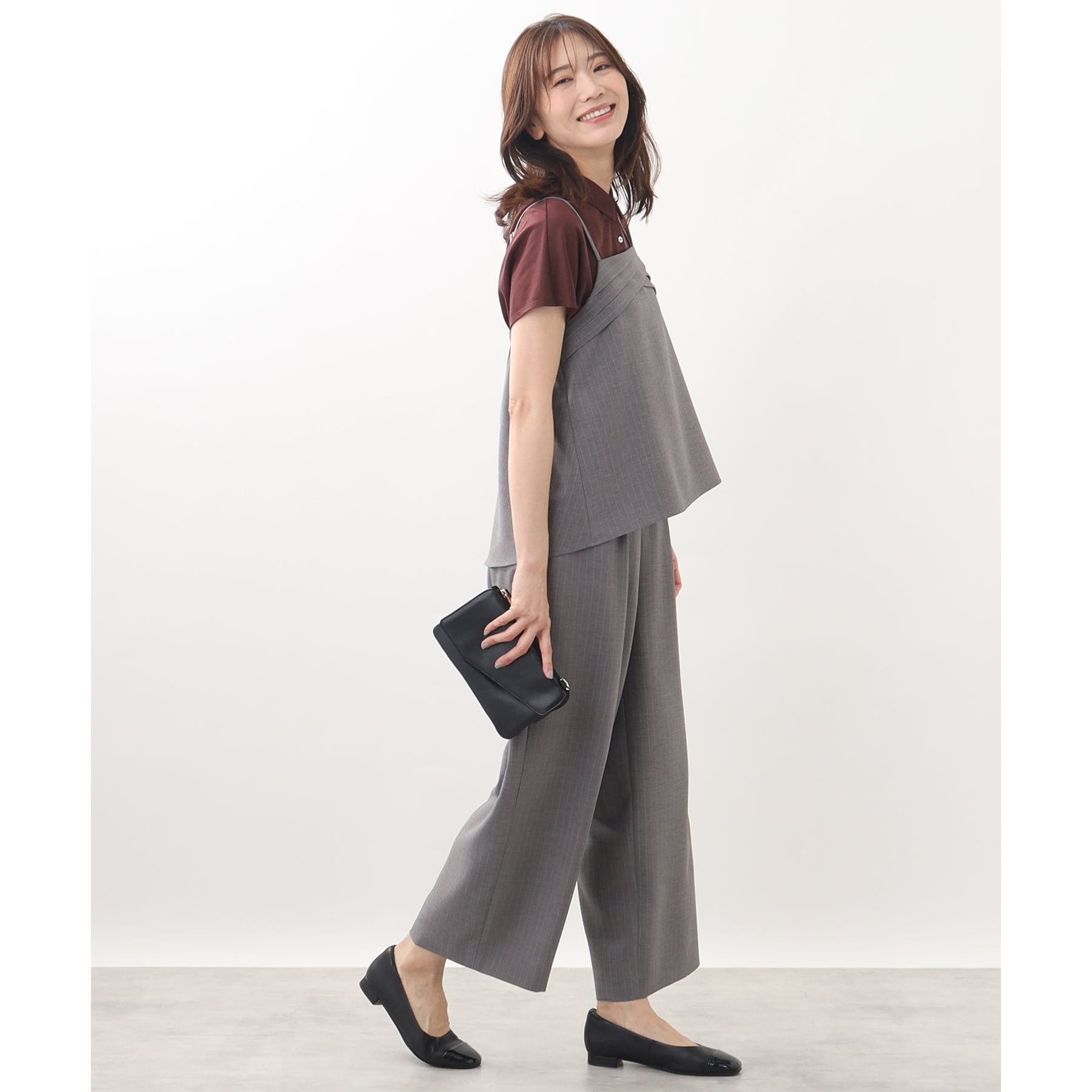 リフレクト Reflect 【接触冷感/マシンウォッシュ/セットアップ可能】ワイドシルエットパンツ (ブラック(019)) ブラック(019)