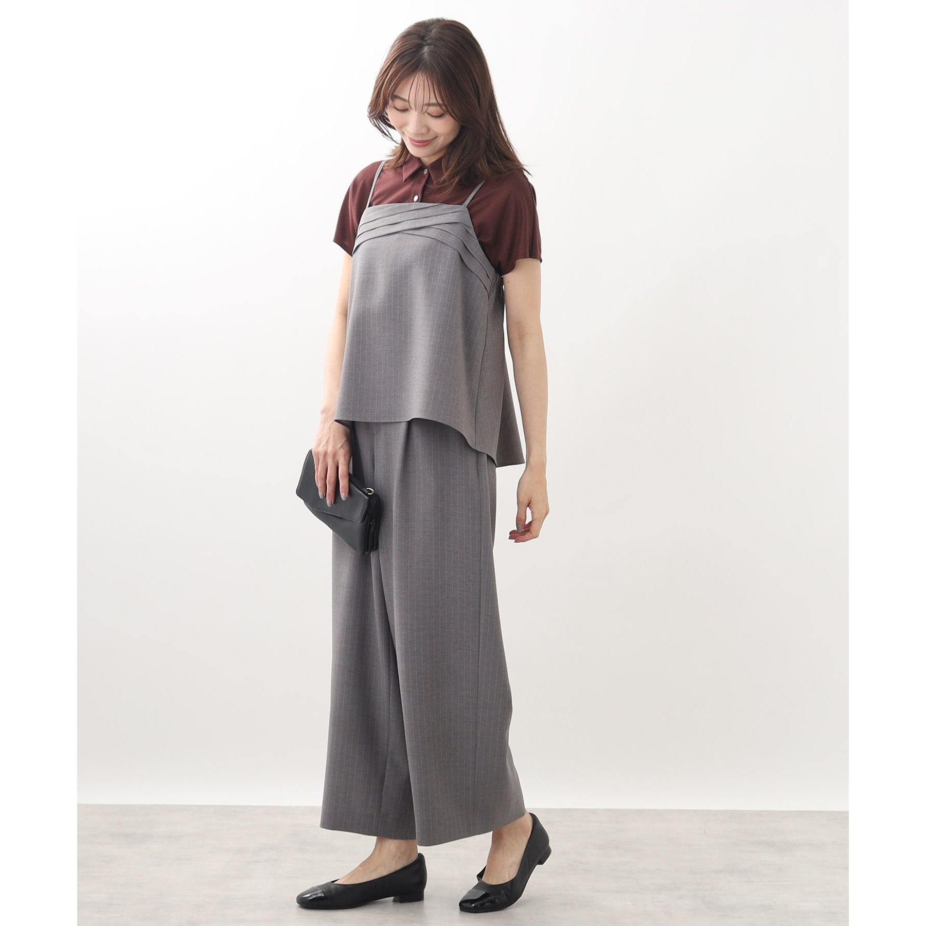 リフレクト Reflect 【接触冷感/マシンウォッシュ/セットアップ可能】ワイドシルエットパンツ (ブラック(019)) ブラック(019)