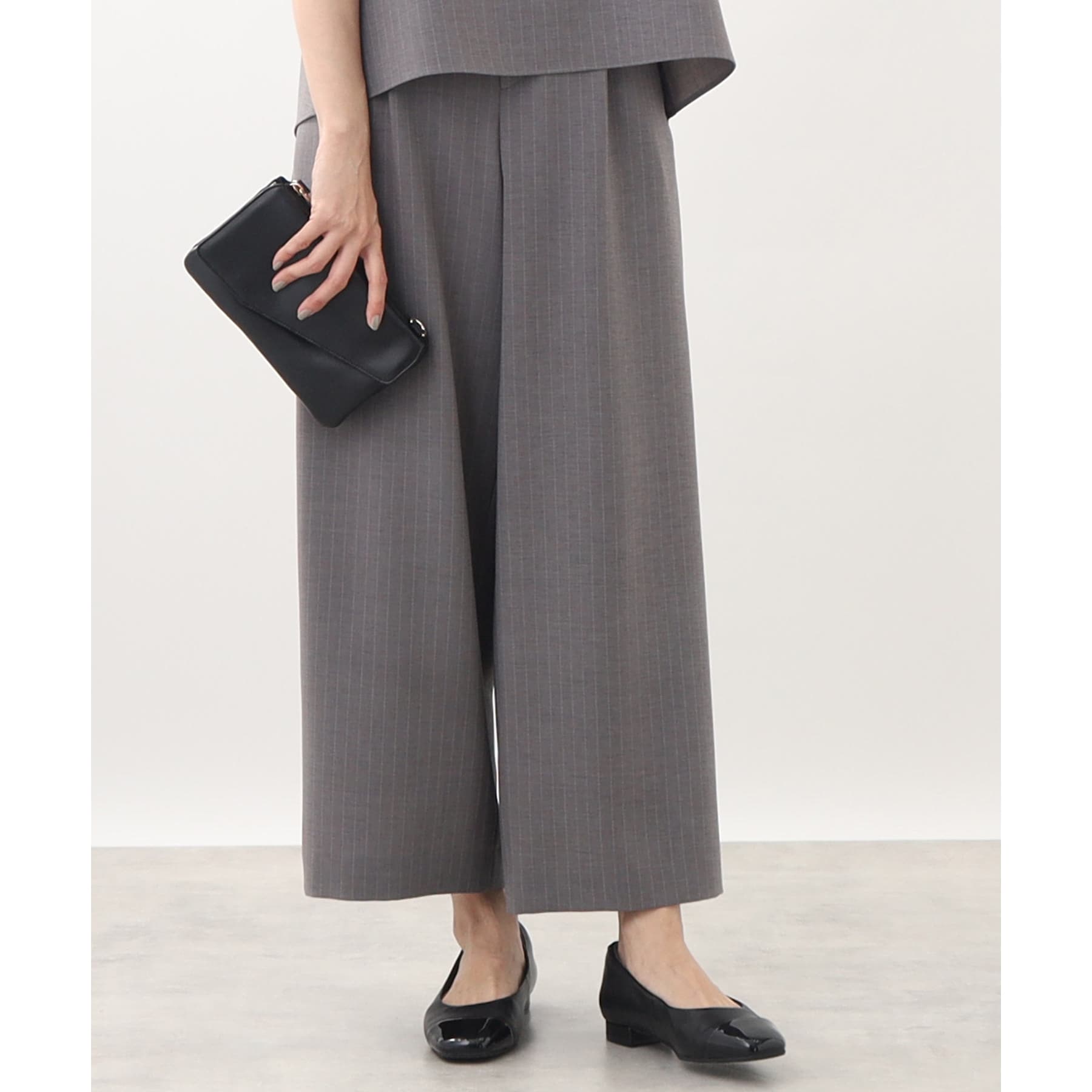 リフレクト Reflect 【接触冷感/マシンウォッシュ/セットアップ可能】ワイドシルエットパンツ (チャコールグレー(313)) チャコールグレー(313)