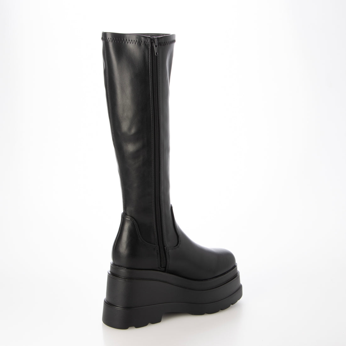 アールアンドイー R&E 【2025AW新作】【R&E】トリプルソール厚底ストレッチロングブーツ (ブラック) ブラック