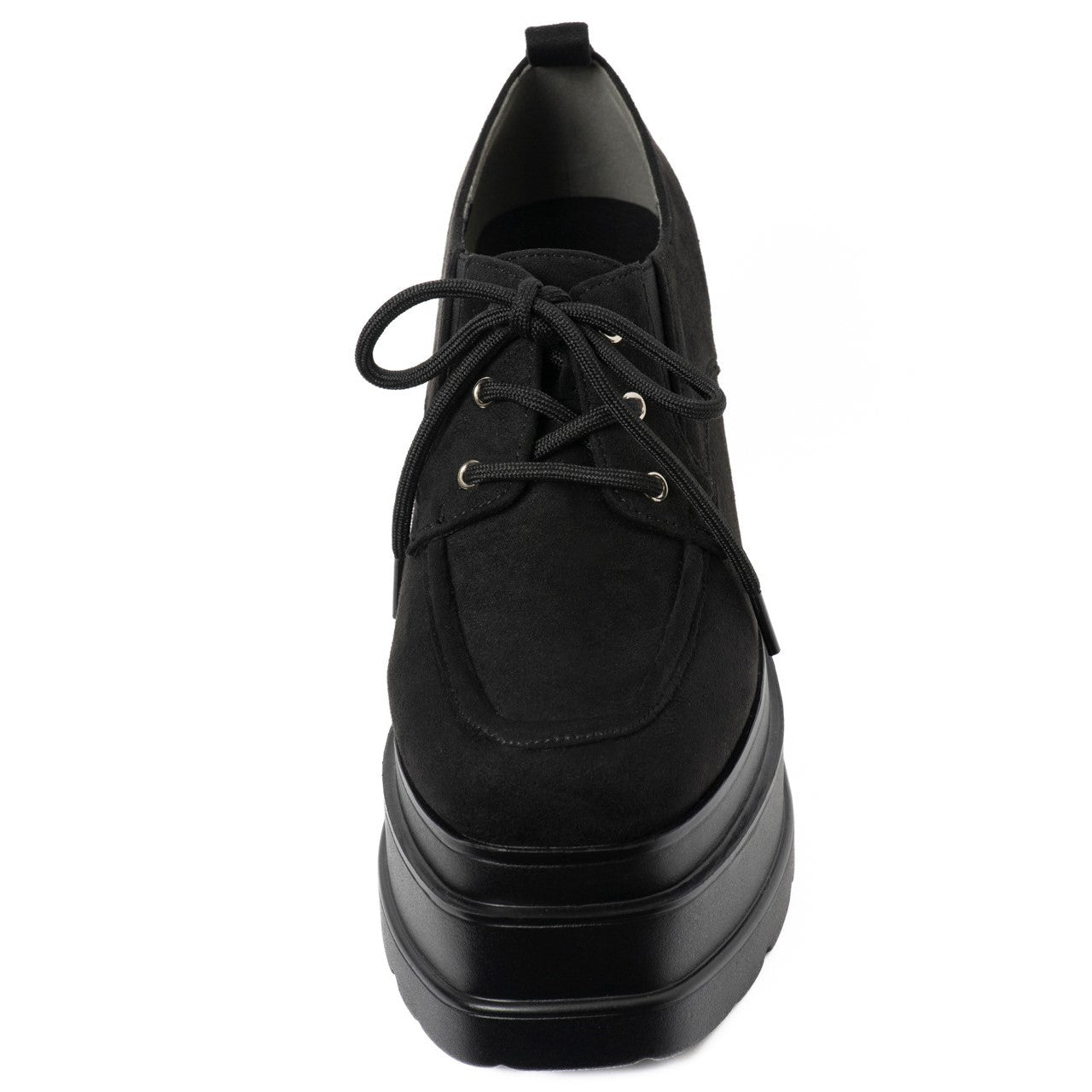 アールアンドイー R&E 【2025AW新作】【R&E】<2way>トリプルソール厚底レースアップシューズ (ブラックスエード) ブラックスエード