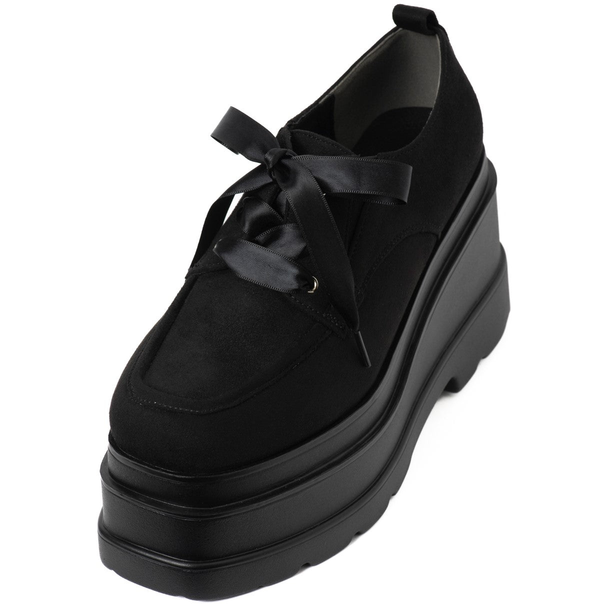 アールアンドイー R&E 【2025AW新作】【R&E】<2way>トリプルソール厚底レースアップシューズ (ブラックスエード) ブラックスエード