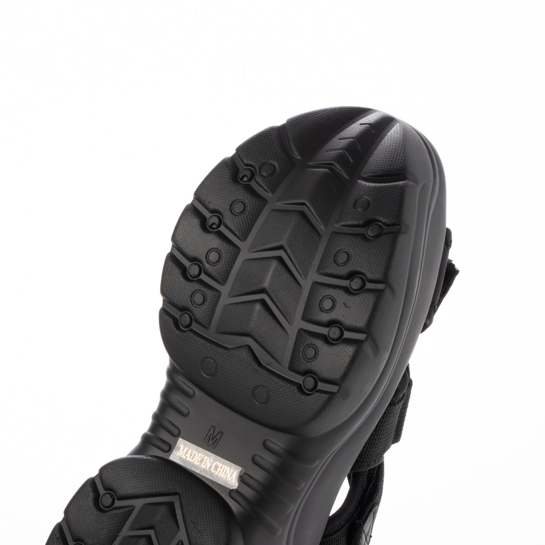 アールアンドイー R&E ベルクロベルテッド厚底スポーツサンダル (ブラック) ブラック