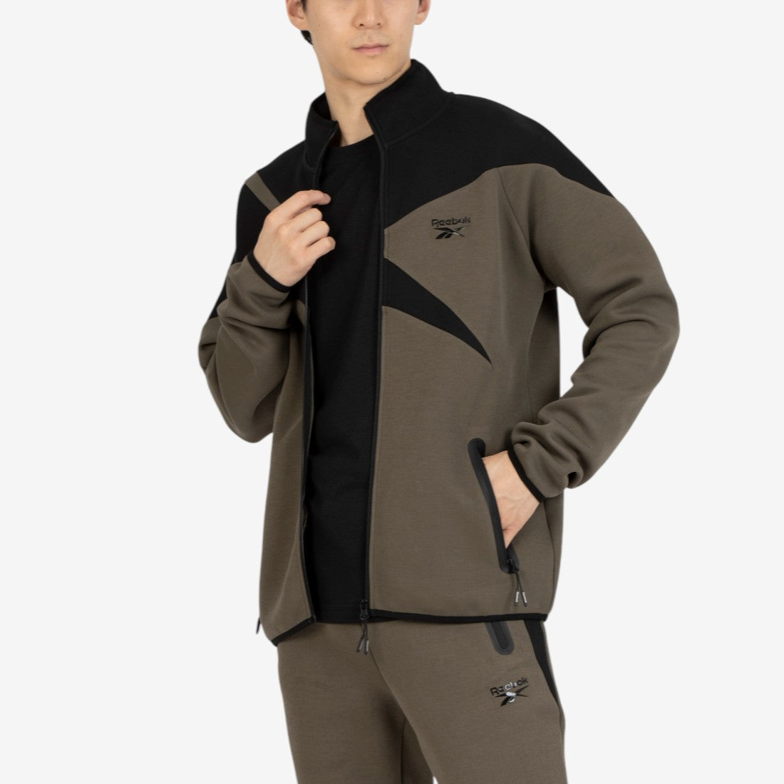 ビッグベクター ジャケット / CONTRAST PANEL FUNNELNECK JACKET (アーミーグリーン/ブラック) アーミーグリーン/ブラック