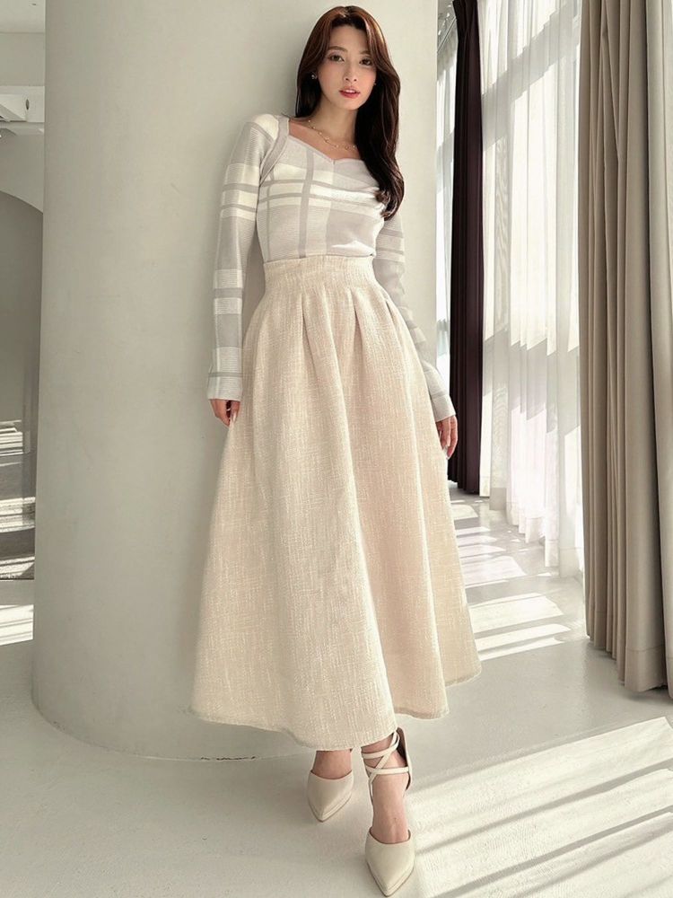 リゼクシー RESEXXY ウエストタックツイードスカート (ブルー) ブルー