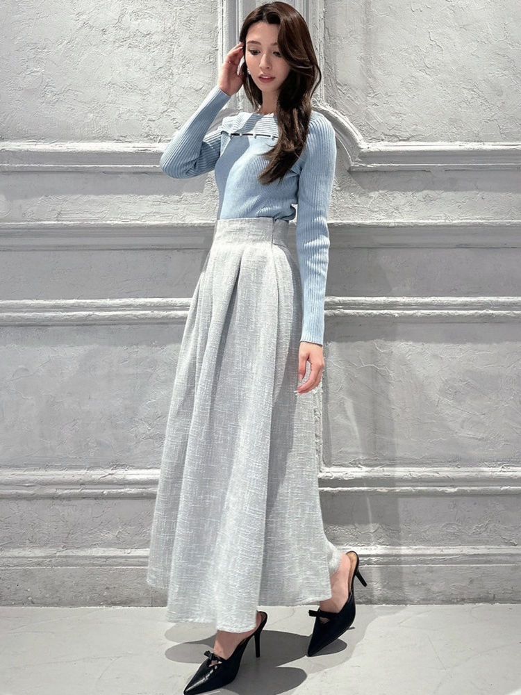 リゼクシー RESEXXY ウエストタックツイードスカート (ブルー) ブルー