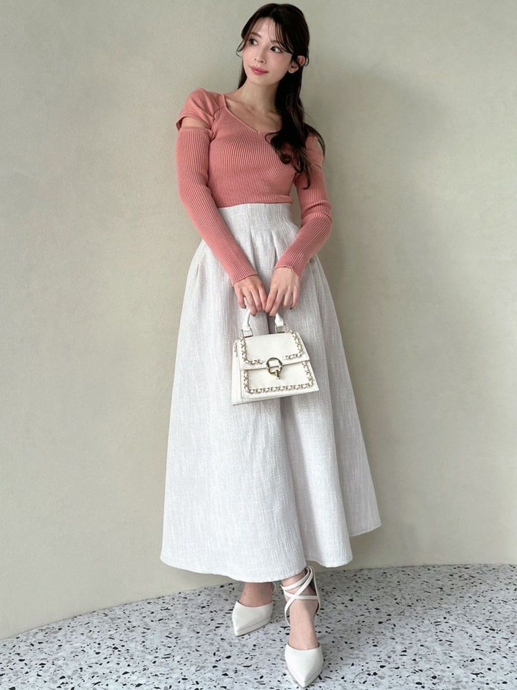 リゼクシー RESEXXY ウエストタックツイードスカート (ブルー) ブルー