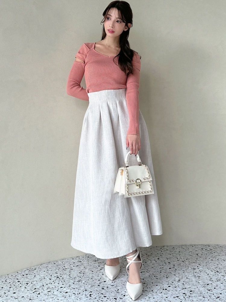 リゼクシー RESEXXY ウエストタックツイードスカート (ブルー) ブルー