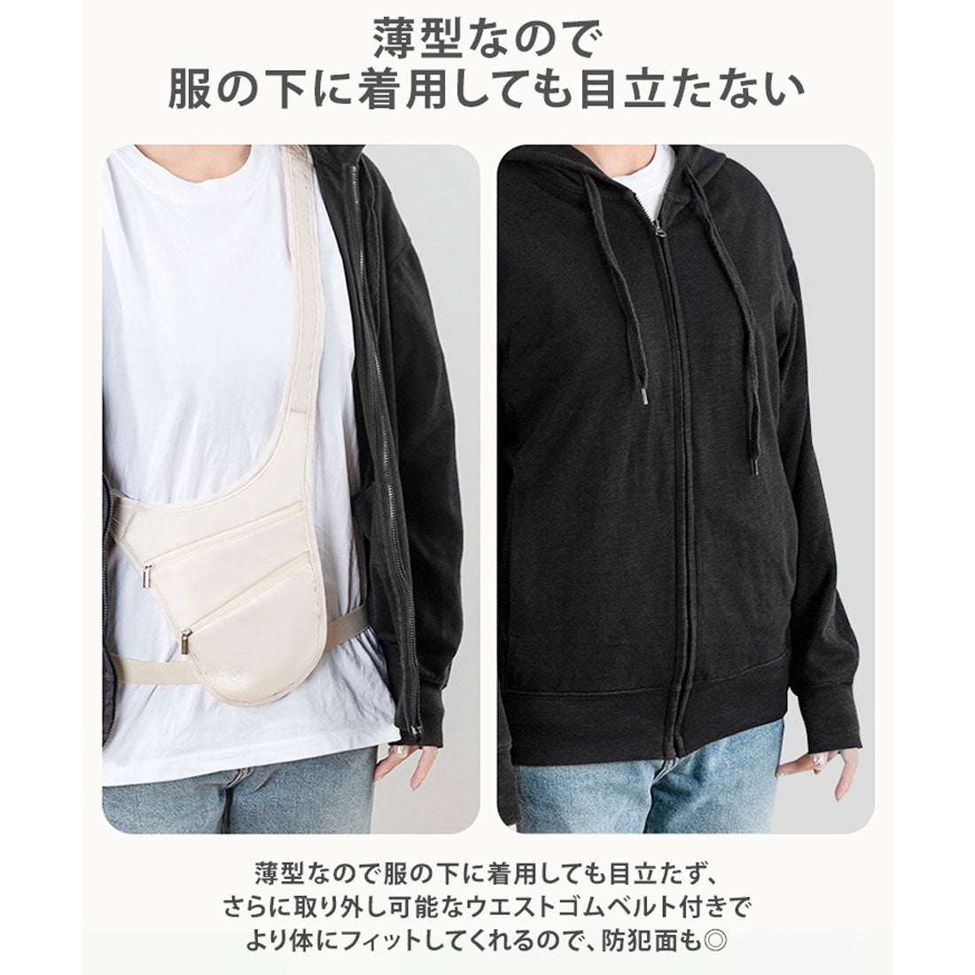 Real Style Security Pouch Travel Waist Shoulder Body Bag Men Women Lightweight Overseas Anti-theft Secret Inner Water-repellent