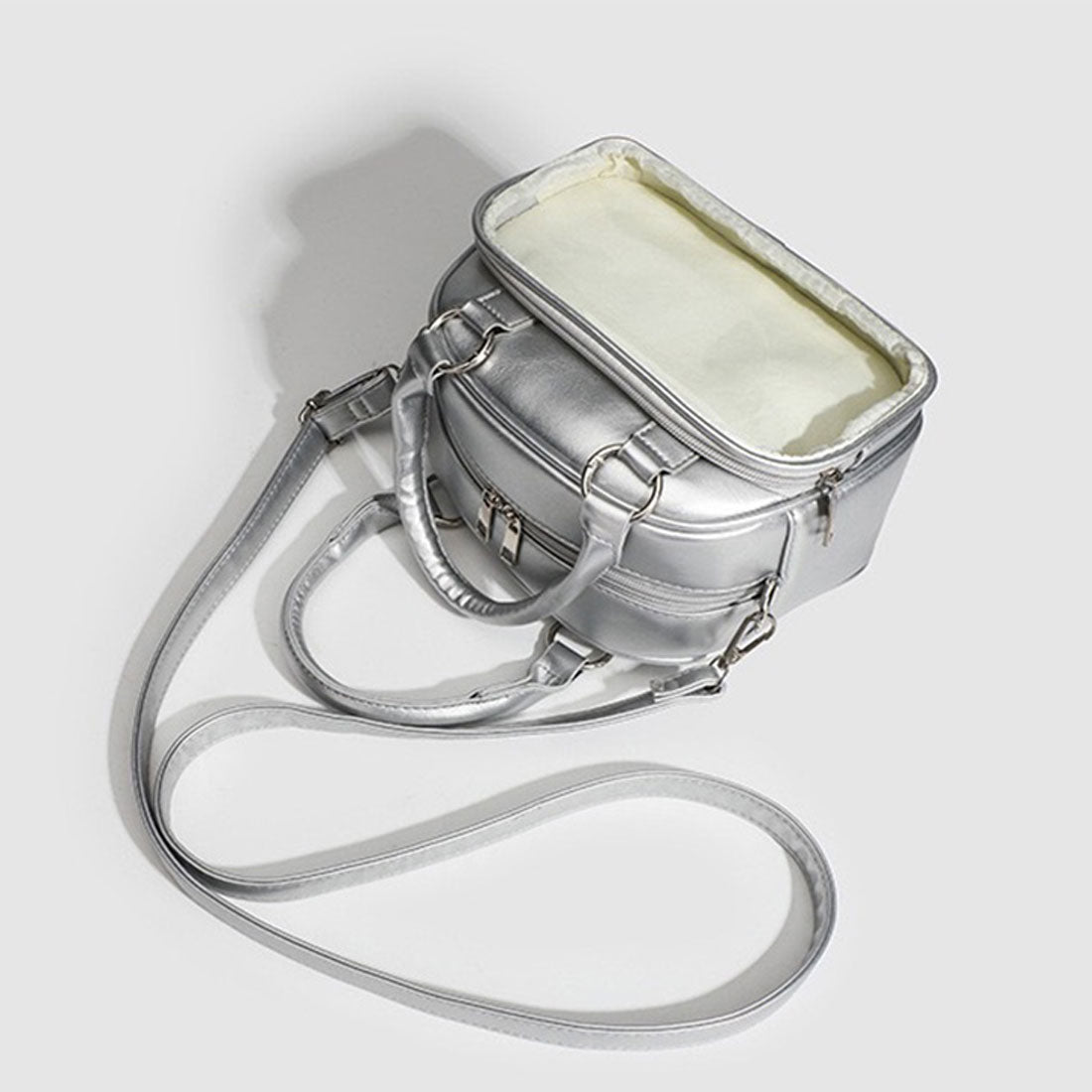 リアルスタイル REAL STYLE 痛バッグ ショルダーバッグ ミニリュック ボストン 痛バ 小さめ ミニ痛バ おしゃれ ハンドバッグ 缶バッジ クリア 透明 レディース 軽い 推し活 3way フェイクレザー (ホワイト) ホワイト