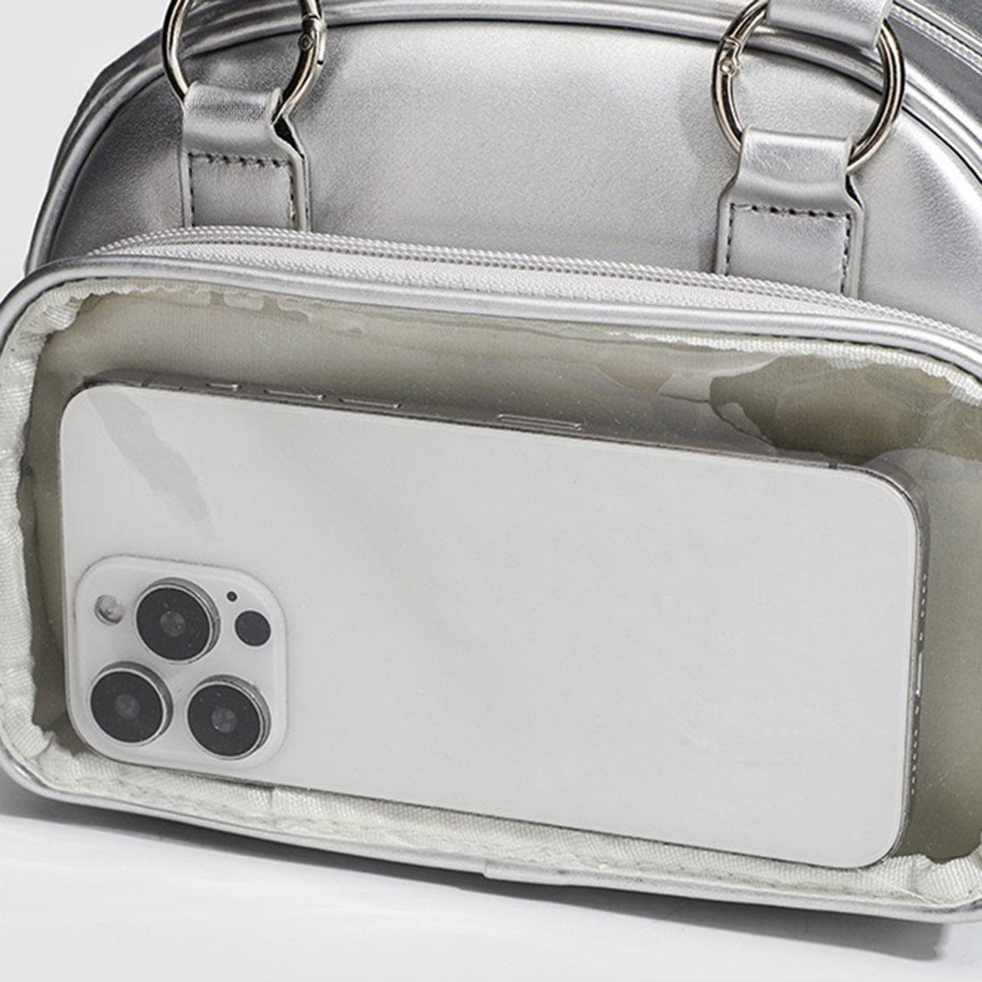 リアルスタイル REAL STYLE 痛バッグ ショルダーバッグ ミニリュック ボストン 痛バ 小さめ ミニ痛バ おしゃれ ハンドバッグ 缶バッジ クリア 透明 レディース 軽い 推し活 3way フェイクレザー (ホワイト) ホワイト