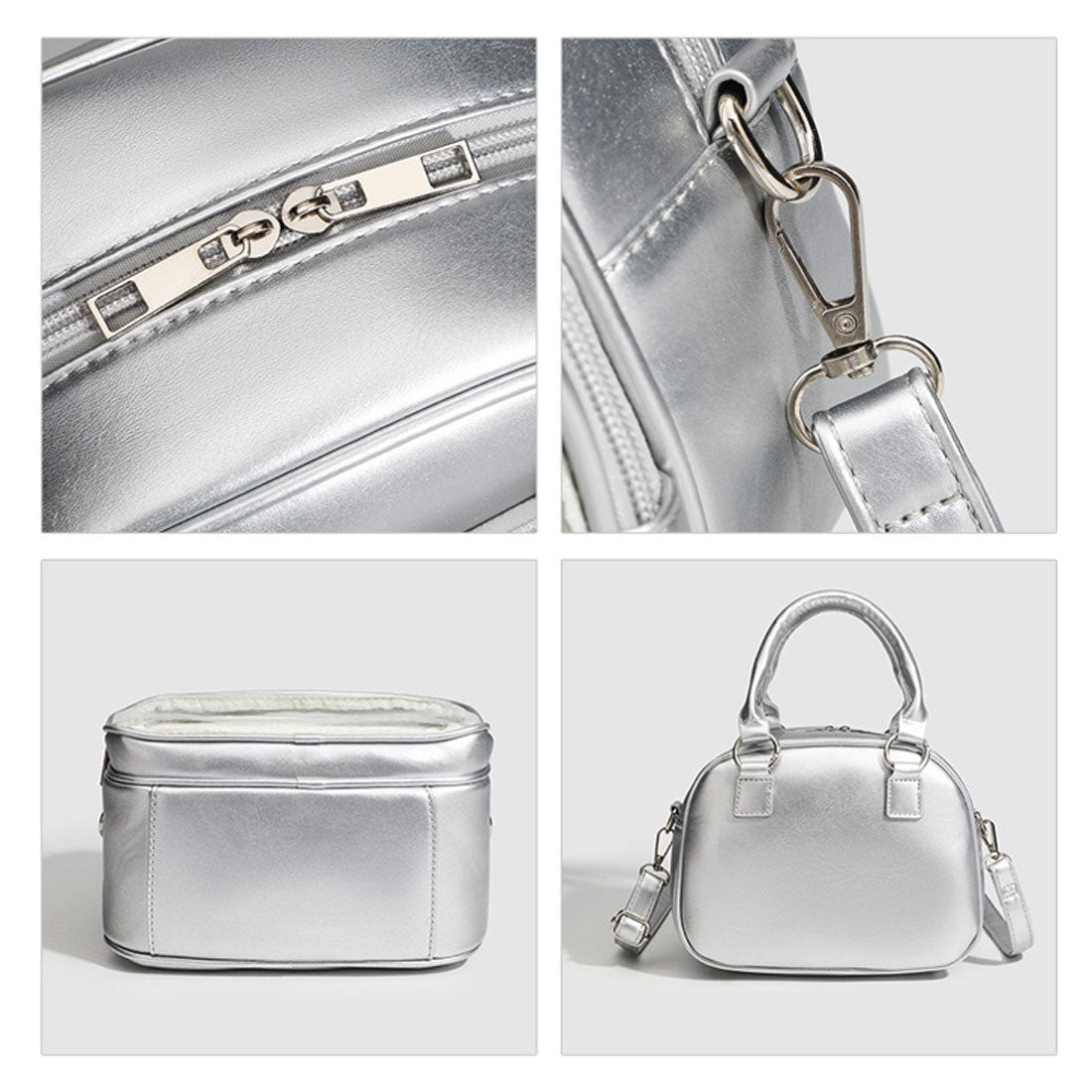 リアルスタイル REAL STYLE 痛バッグ ショルダーバッグ ミニリュック ボストン 痛バ 小さめ ミニ痛バ おしゃれ ハンドバッグ 缶バッジ クリア 透明 レディース 軽い 推し活 3way フェイクレザー (ホワイト) ホワイト