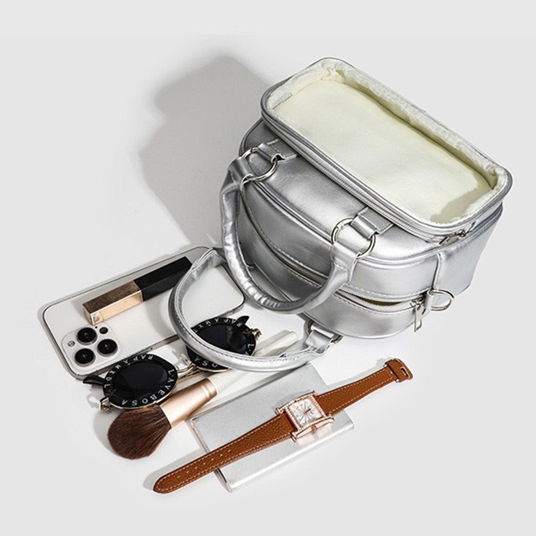 リアルスタイル REAL STYLE 痛バッグ ショルダーバッグ ミニリュック ボストン 痛バ 小さめ ミニ痛バ おしゃれ ハンドバッグ 缶バッジ クリア 透明 レディース 軽い 推し活 3way フェイクレザー (ホワイト) ホワイト