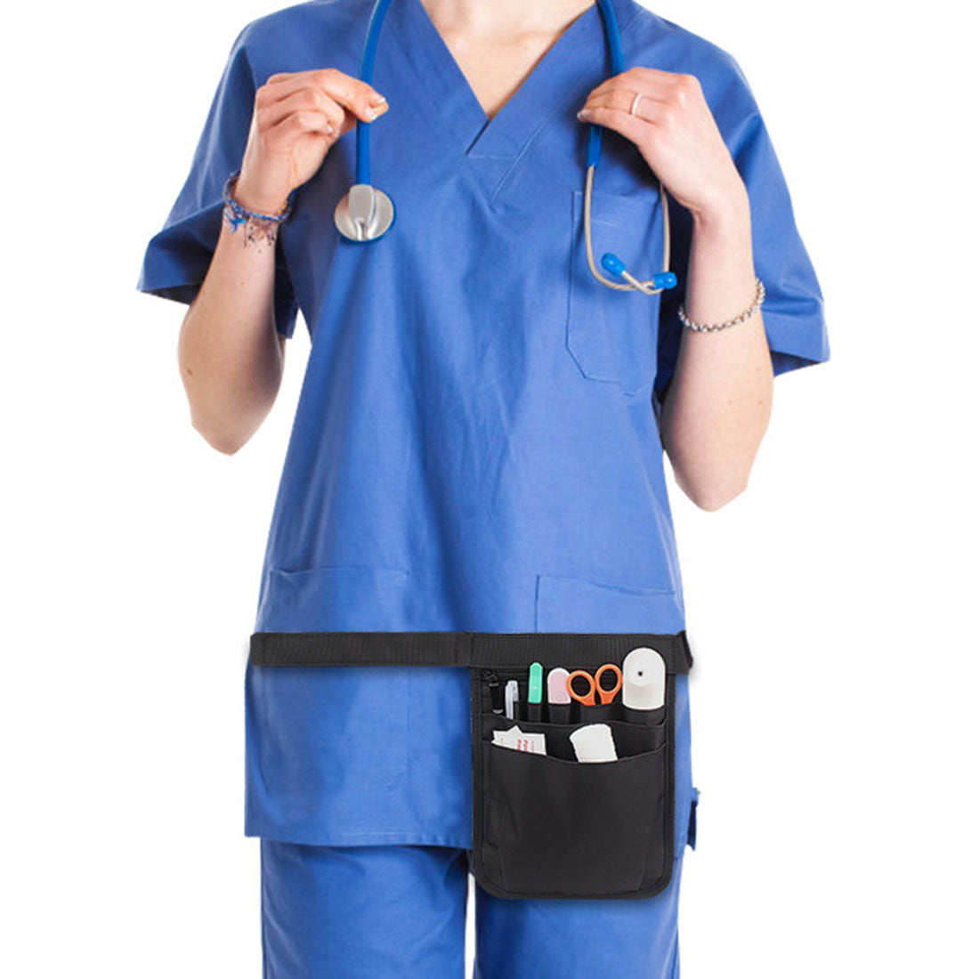 リアルスタイル REAL STYLE ナースポーチ ウエストバッグ エプロンバッグ 黒 看護師 介護士 男女兼用 医療 ペンケース 仕事用