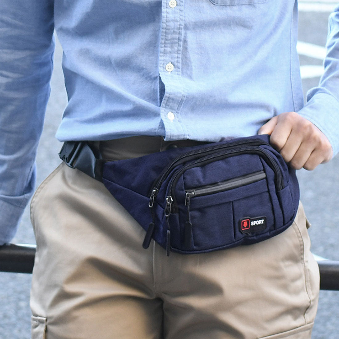 真實的真實風格的身體包腰包男士女士時尚迷你自行車輕巧的臀部肩對角線休閒