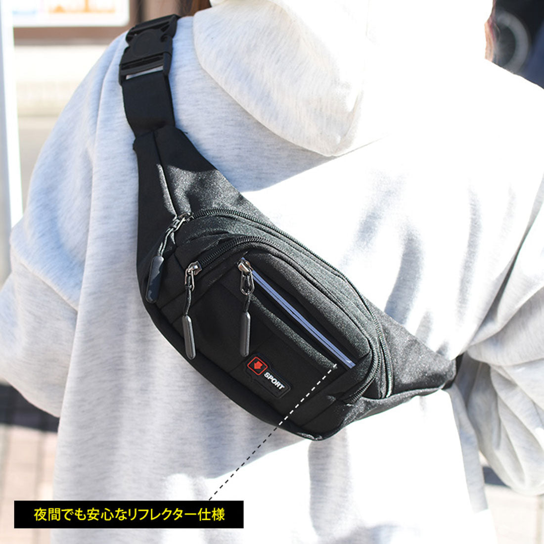 真實的真實風格的身體包腰包男士女士時尚迷你自行車輕巧的臀部肩對角線休閒