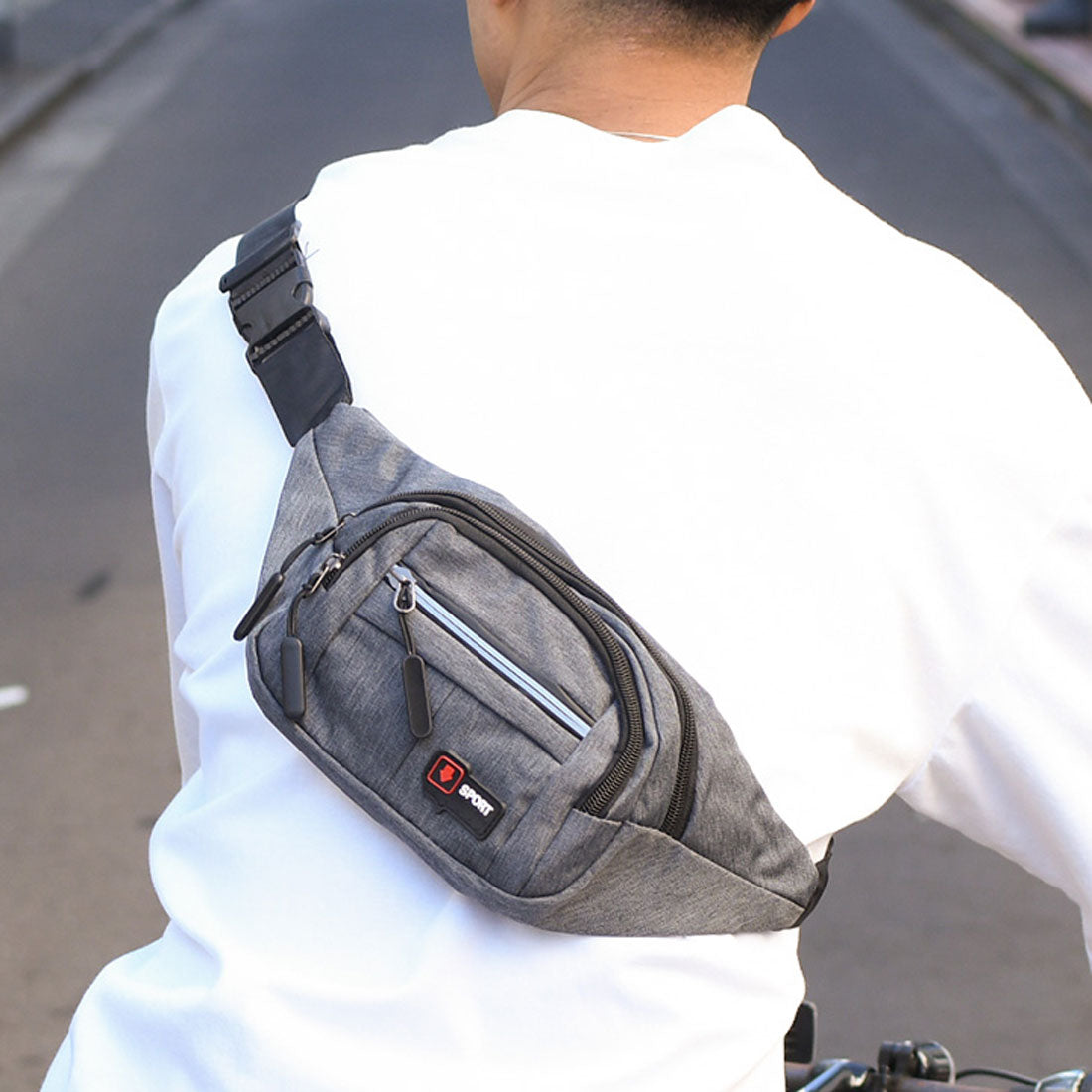 真實的真實風格的身體包腰包男士女士時尚迷你自行車輕巧的臀部肩對角線休閒