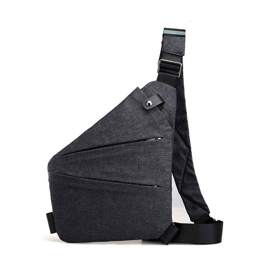 Real Style Body Bag for Men and Women, Water-Resistant, Slim, Multi-Pocket, Small Size A5, Lightweight, Casual, Travel, Outdoor, Walking, Crossbody, Plain