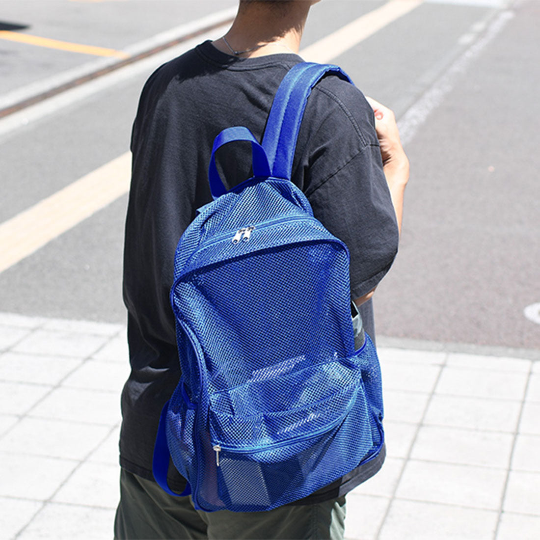 リアルスタイル REAL STYLE リュック バックパック メンズ レディース大容量 メッシュ 19L バッグ 通学 黒 シンプル 軽量