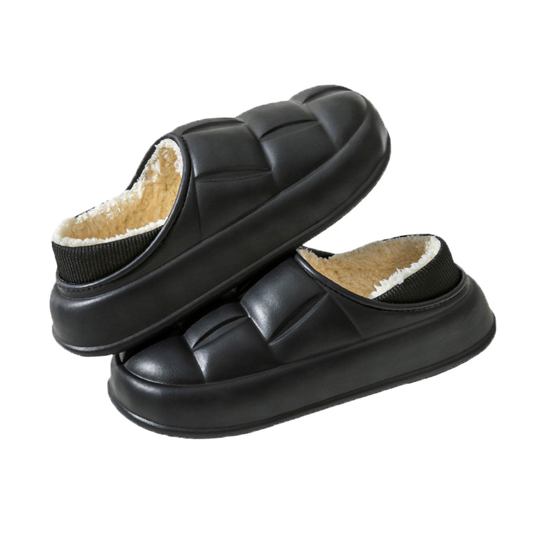 リアルスタイル REAL STYLE 沙灘拖鞋 女士 厚底 毛絨 鞋子 懶人鞋 拖鞋 冬季 外穿 室內 有跟 鞋面鞋 輕量 防寒 保暖 暖和