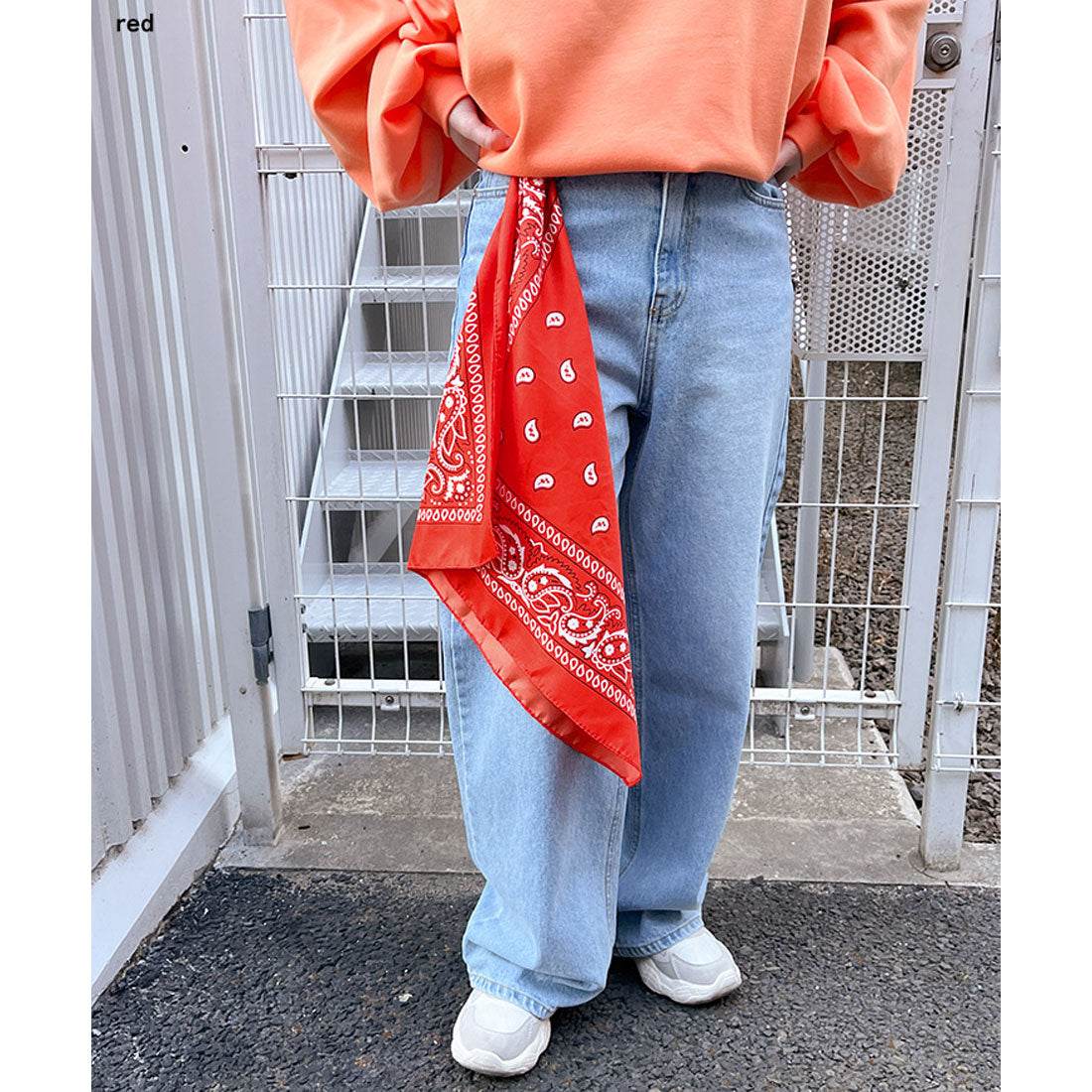 リアルスタイル REAL STYLE 領巾 大方 格紋 圍巾 男士 女士 正方形 55cm 髮帶 手帕 三角巾 時尚 蝴蝶結 佩斯利 春夏 秋冬