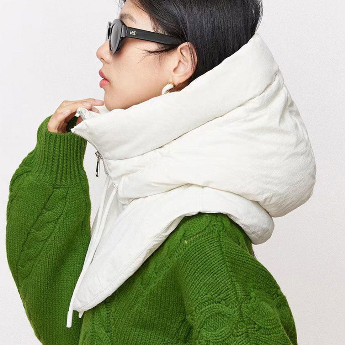 リアルスタイル REAL STYLE バラクラバ フードウォーマー ネックウォーマー 帽子 レディース メンズ 付け襟 つけ襟 ハイネック 中綿 スヌード 冬 防寒 あったか